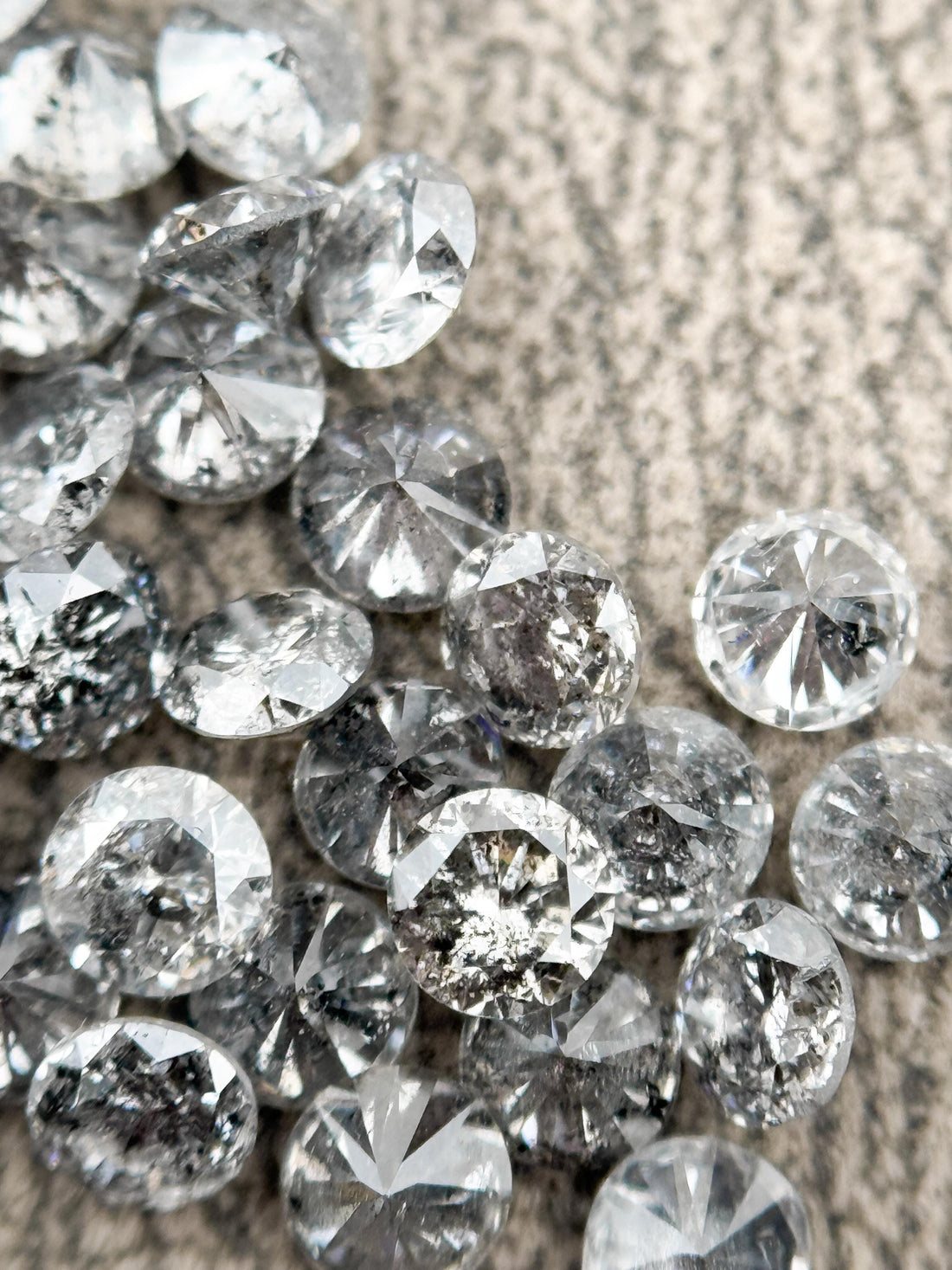 1.6 MM Round Brilliant Cut Grey Natural Minimalist Diamond