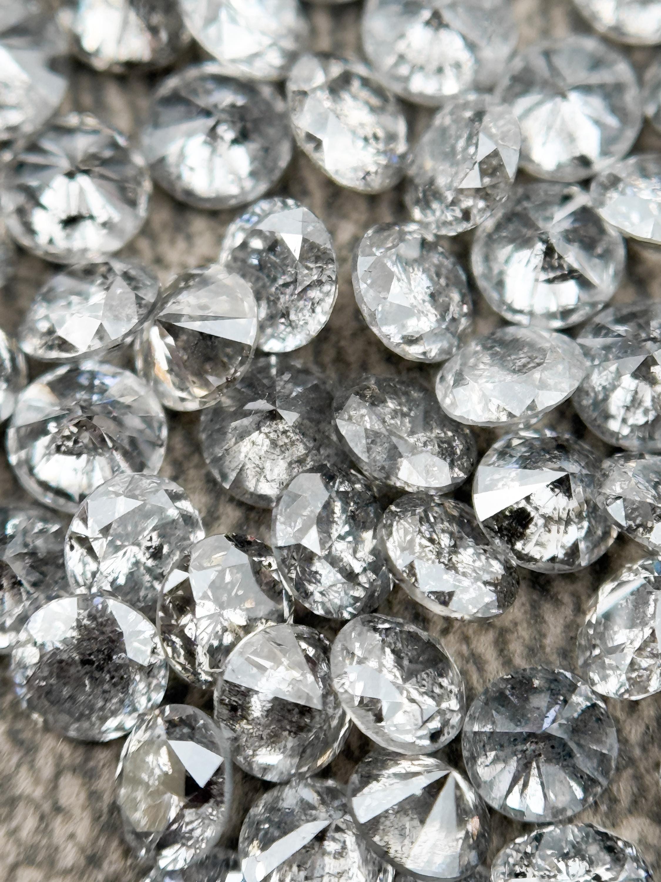 1.6 MM Round Brilliant Cut Grey Natural Minimalist Diamond