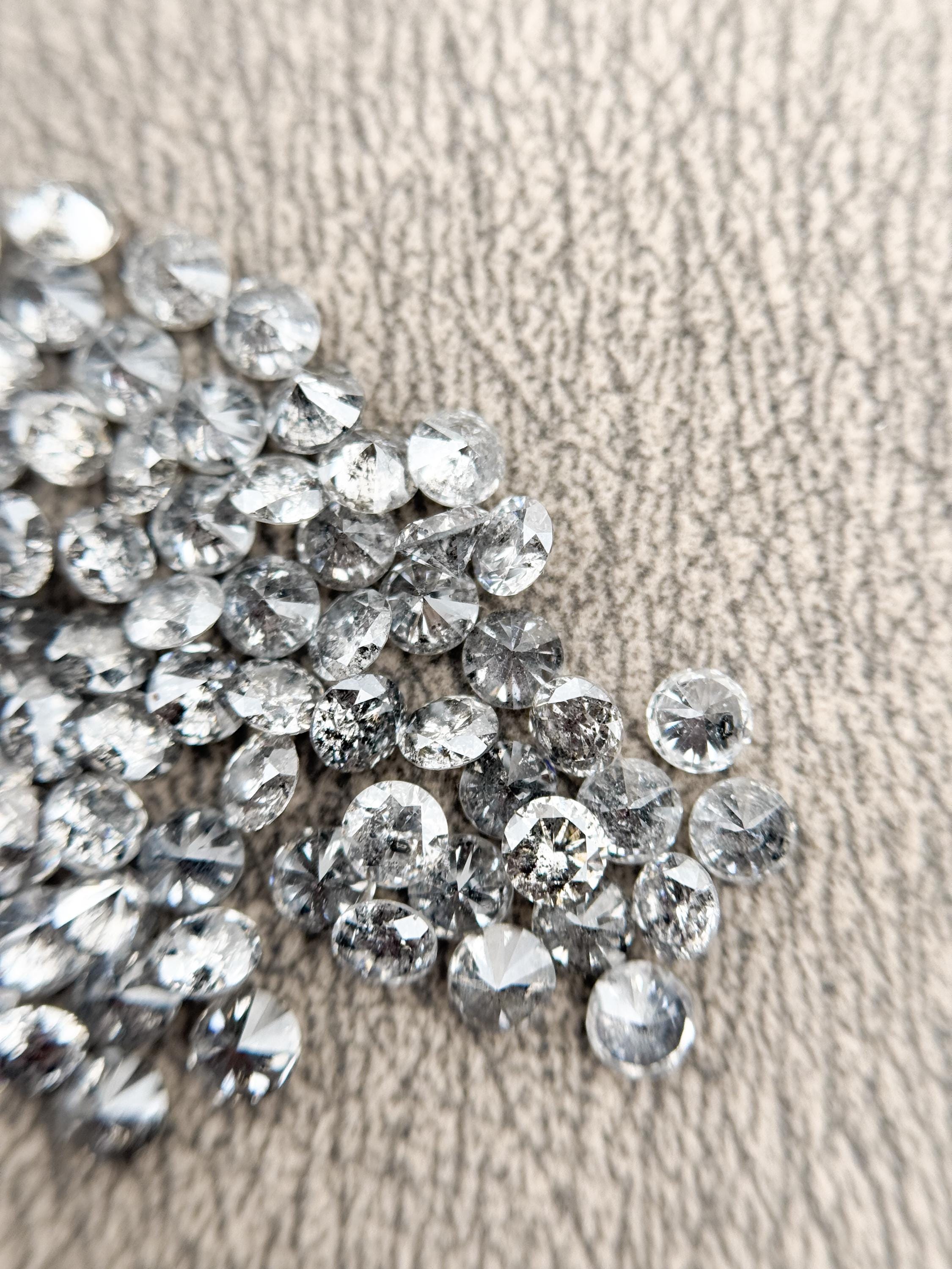 1.6 MM Round Brilliant Cut Grey Natural Minimalist Diamond