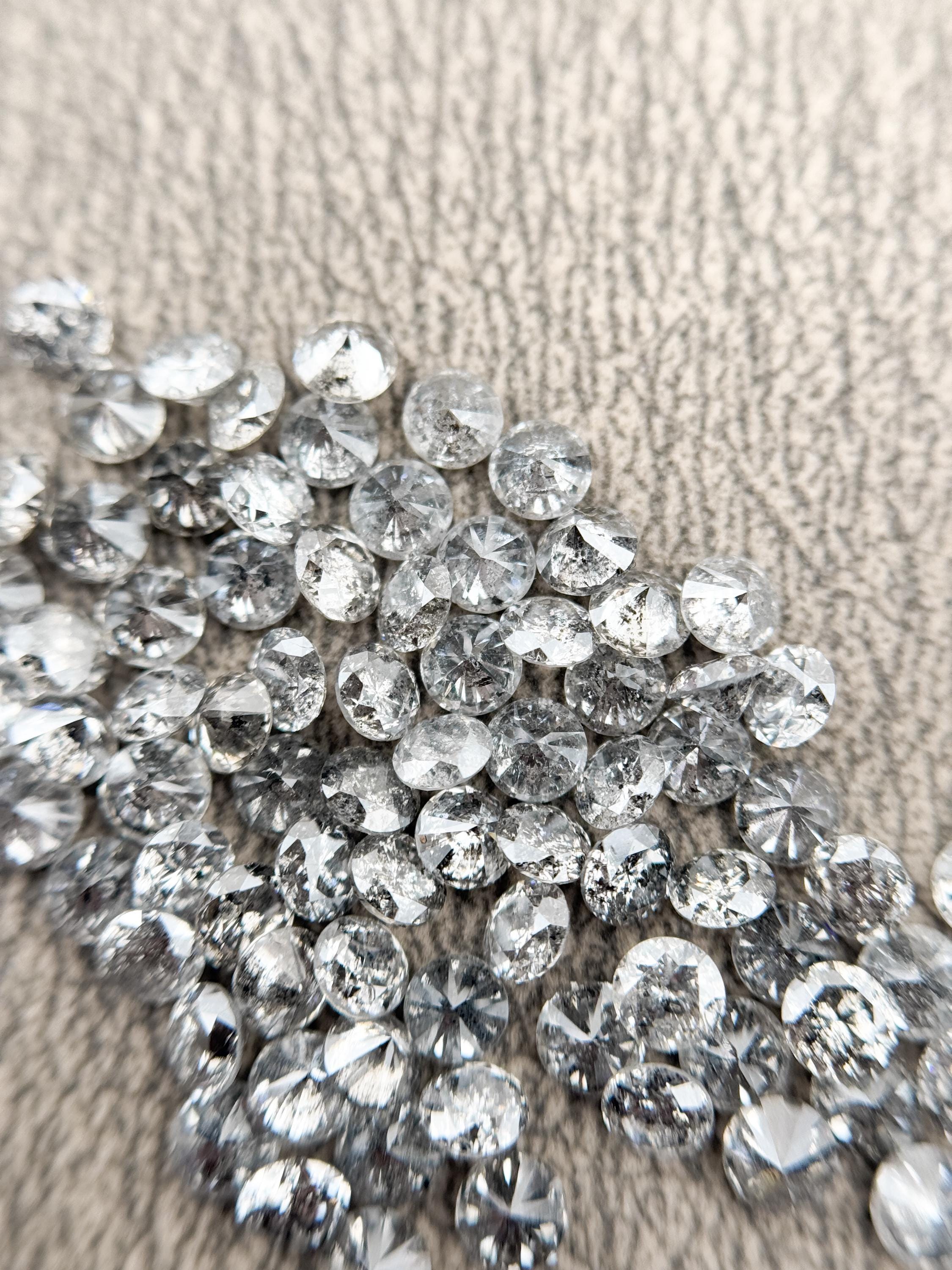 1.6 MM Round Brilliant Cut Grey Natural Minimalist Diamond