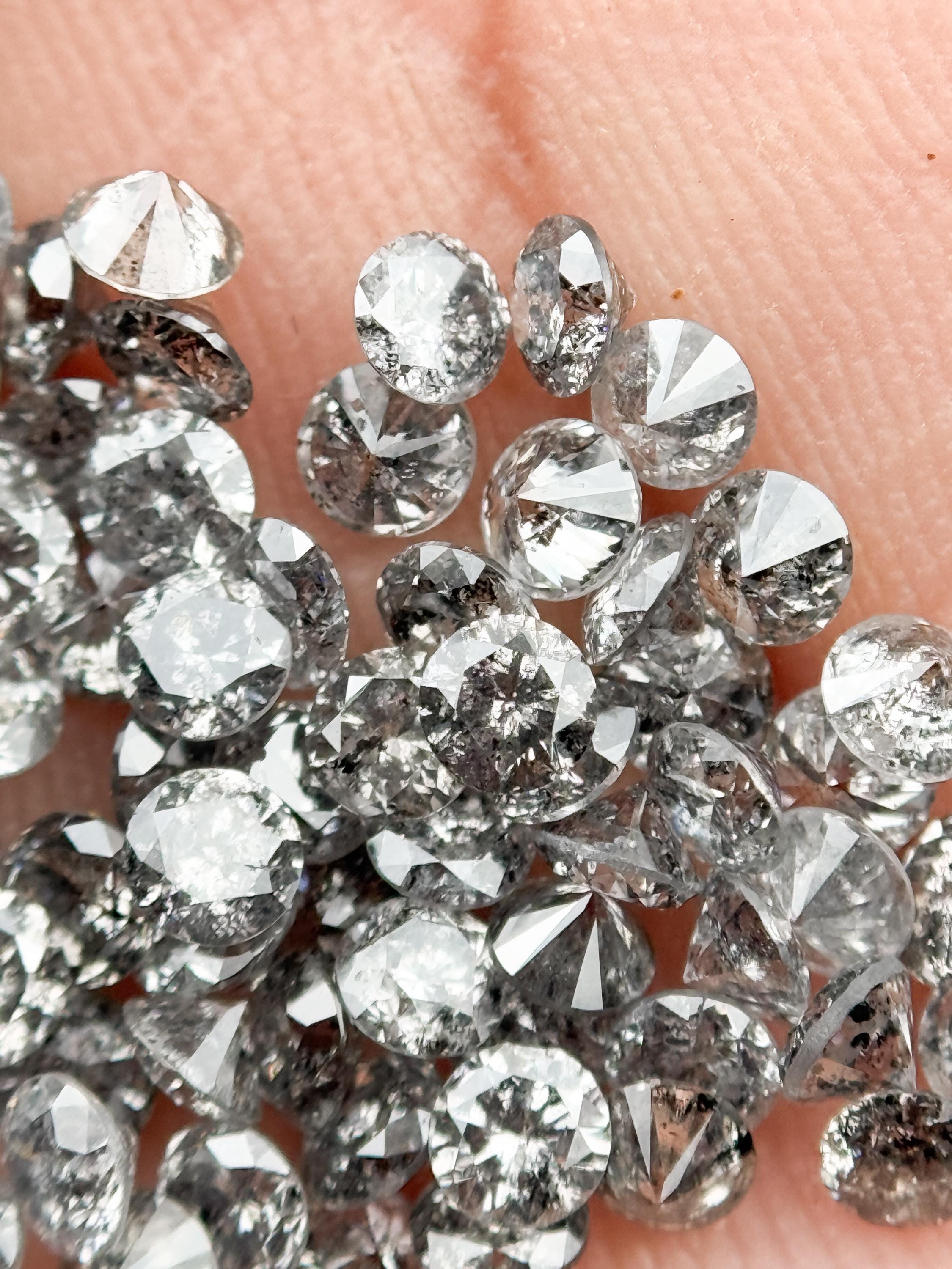 1.6 MM Round Brilliant Cut Grey Natural Minimalist Diamond