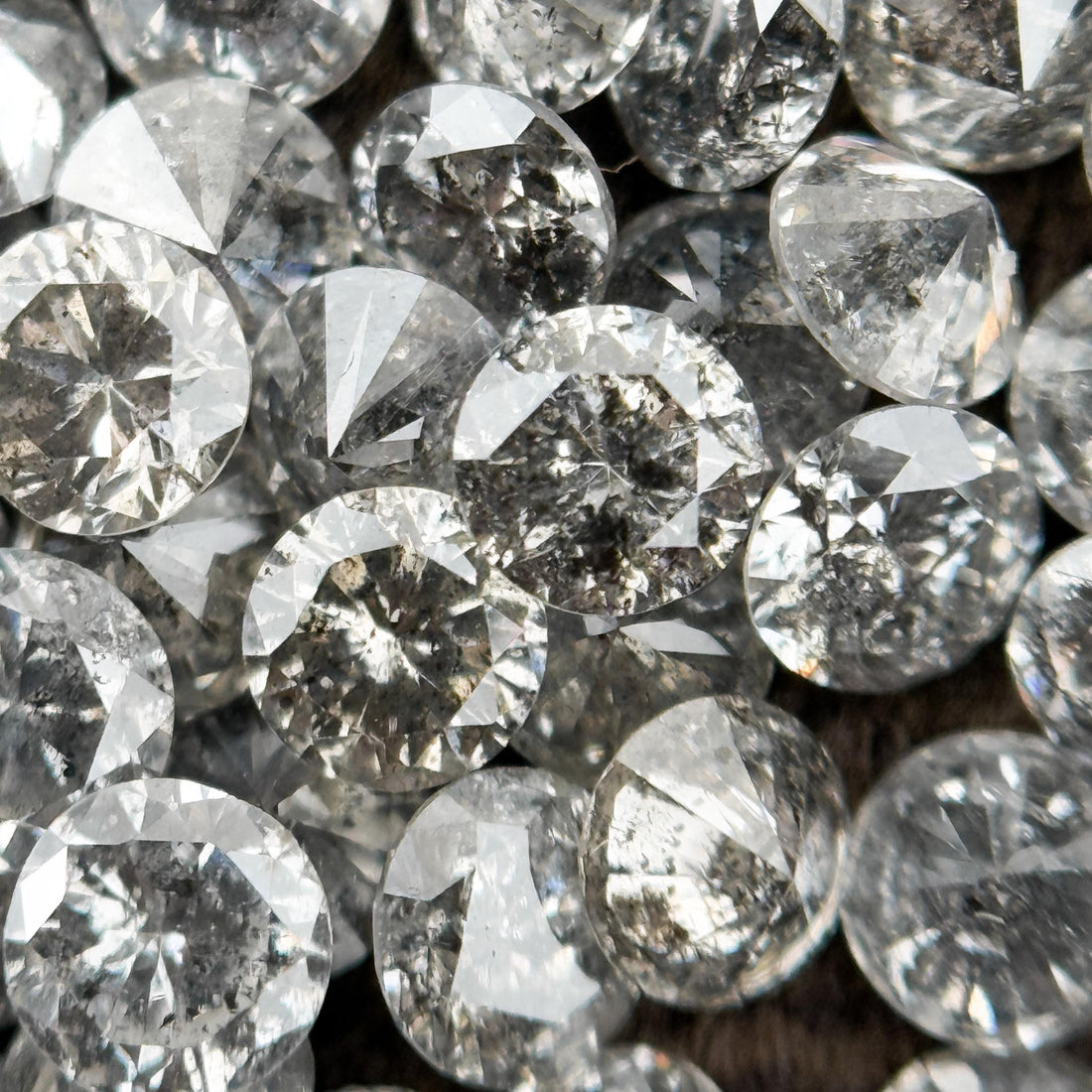 1.3 MM Round Brilliant Cut Grey Natural Diamond Loose