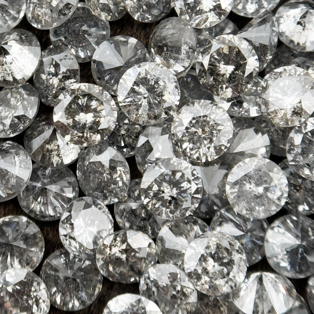 1.3 MM Round Brilliant Cut Grey Natural Diamond Loose