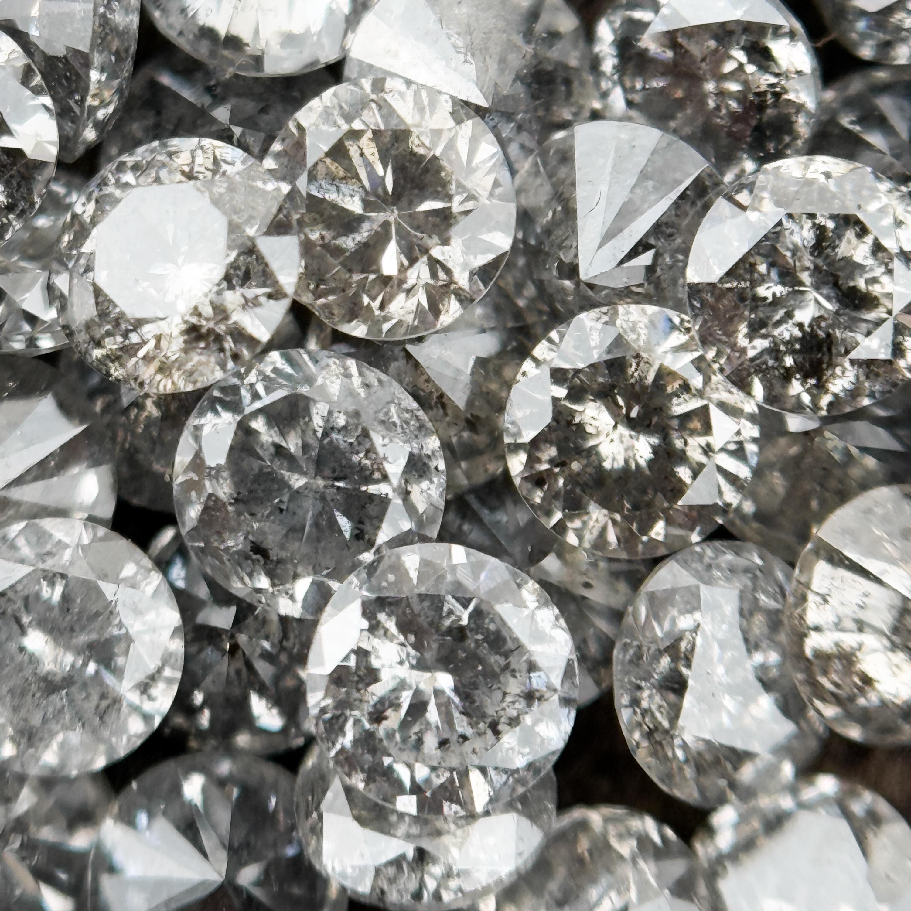 1.3 MM Round Brilliant Cut Grey Natural Diamond Loose