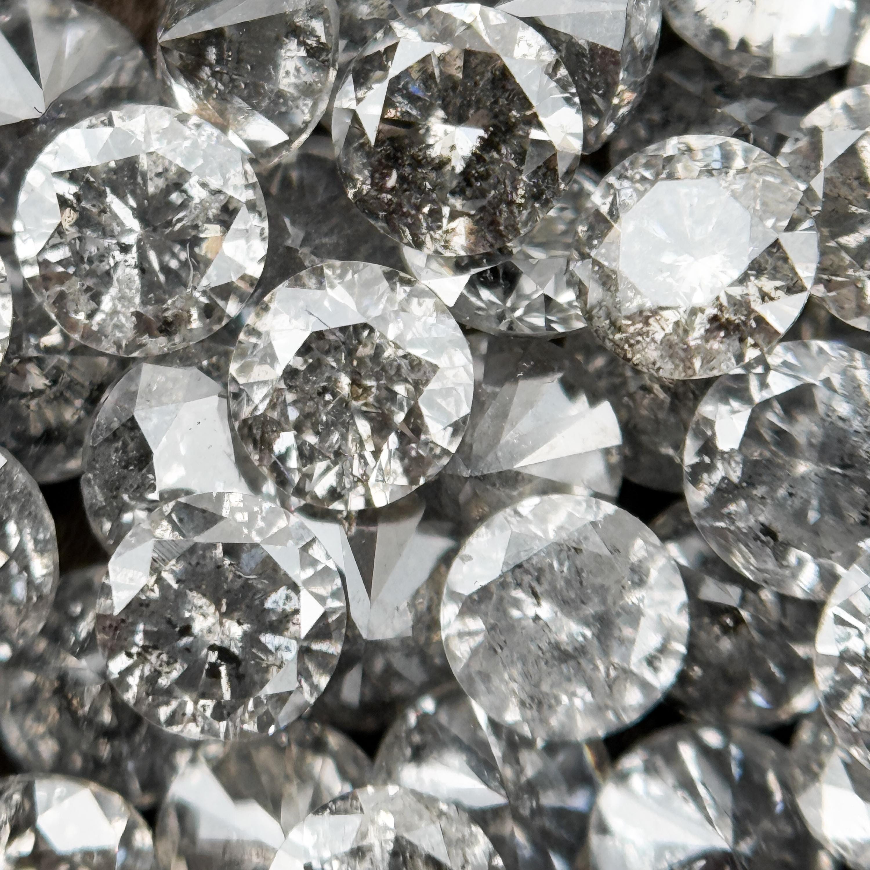 1.3 MM Round Brilliant Cut Grey Natural Diamond Loose