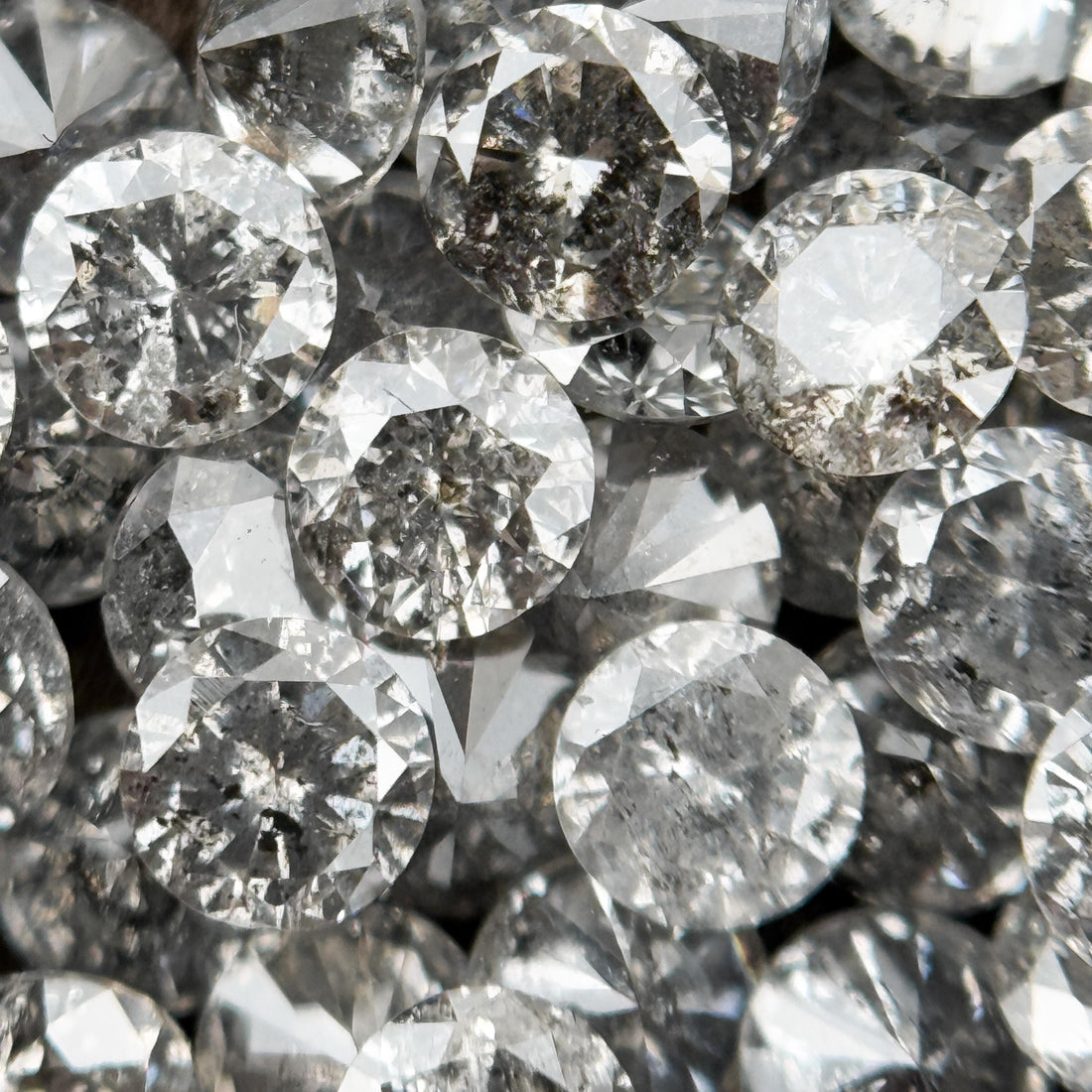 1.3 MM Round Brilliant Cut Grey Natural Diamond Loose