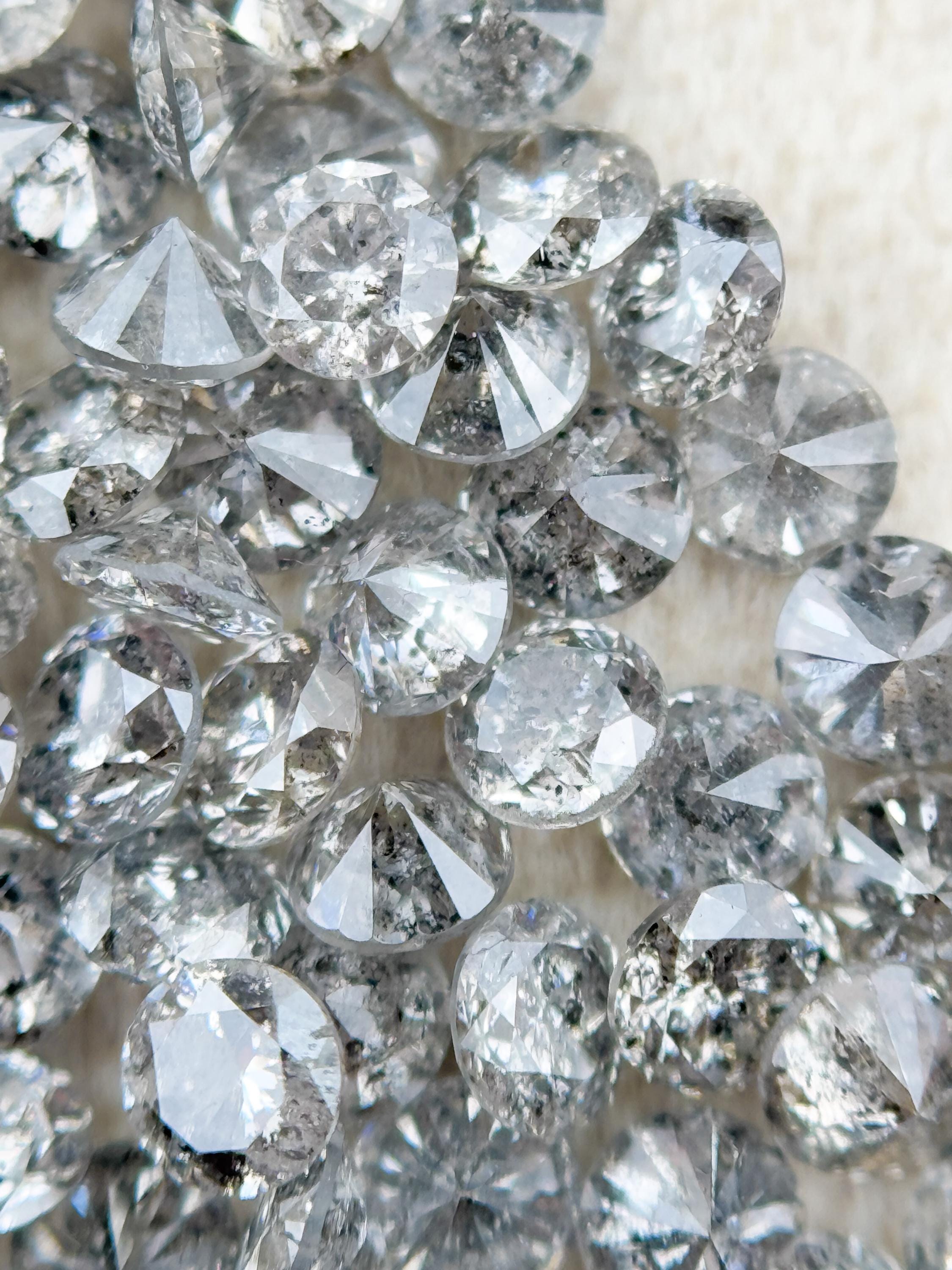 1.8 MM Round Brilliant Cut Grey Natural Minimalist Salt and Pepper Diamond
