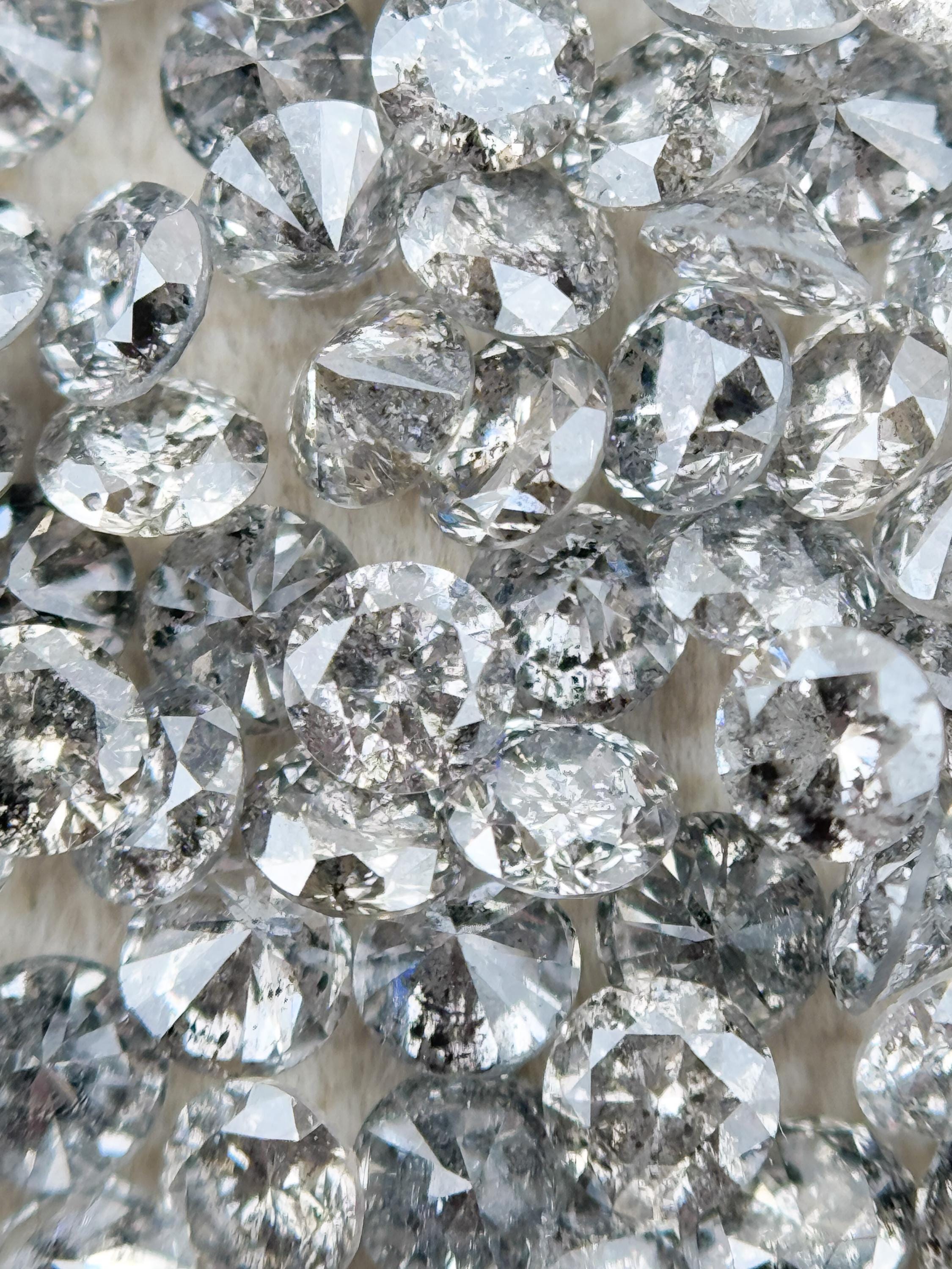 1.8 MM Round Brilliant Cut Grey Natural Minimalist Salt and Pepper Diamond