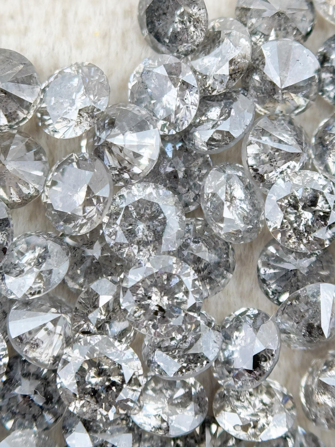 1.8 MM Round Brilliant Cut Grey Natural Minimalist Salt and Pepper Diamond