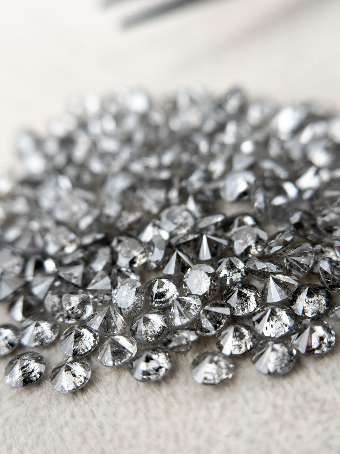 1.9 MM Round Brilliant Cut Grey Natural Salt and Pepper Diamond