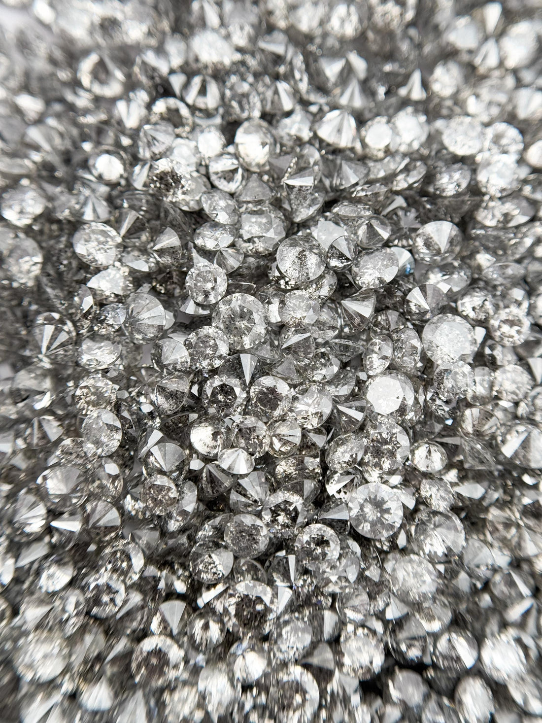 1.9 MM Round Brilliant Cut Grey Natural Salt and Pepper Diamond