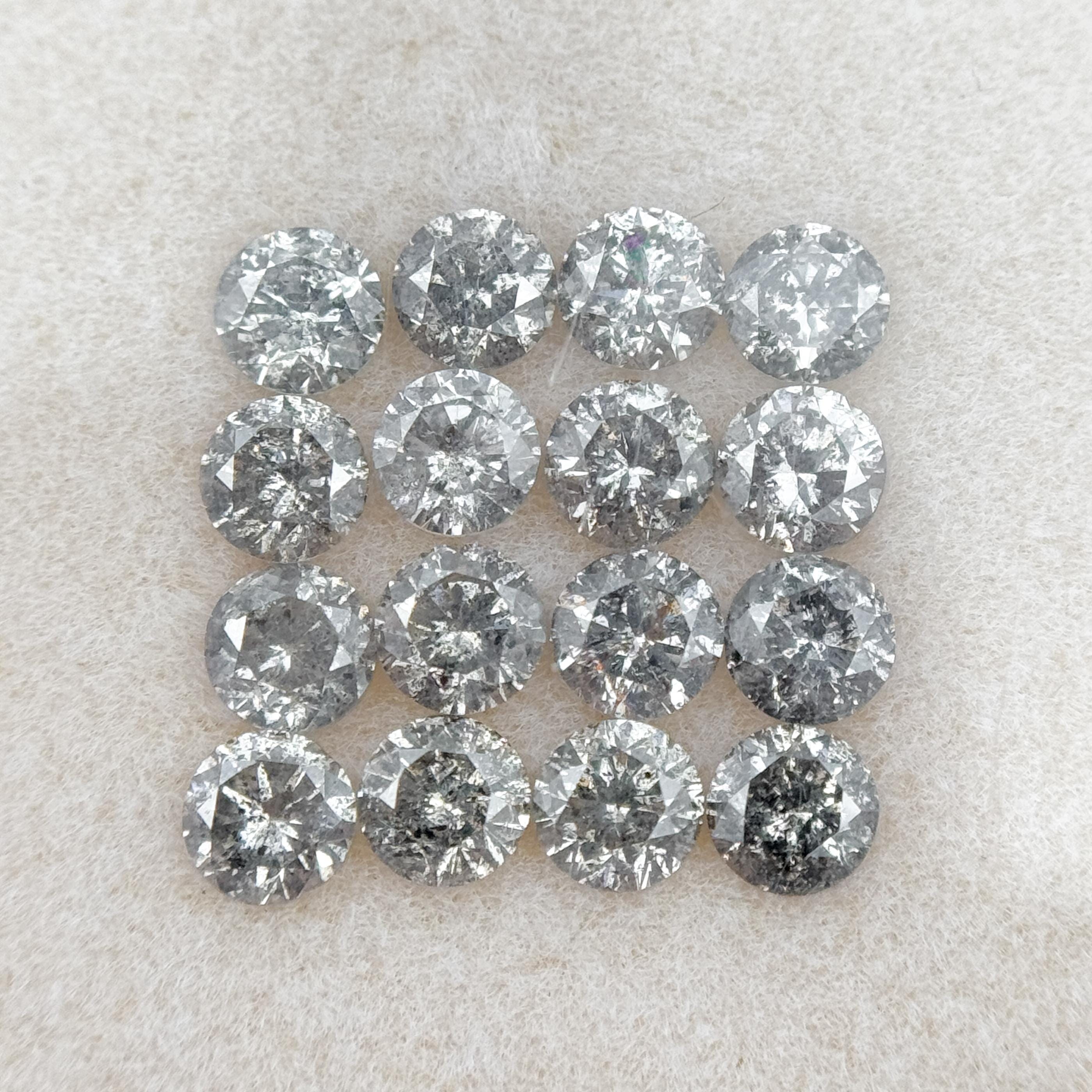3.5 MM Round Brilliant Cut Grey Natural Minimalist Diamond