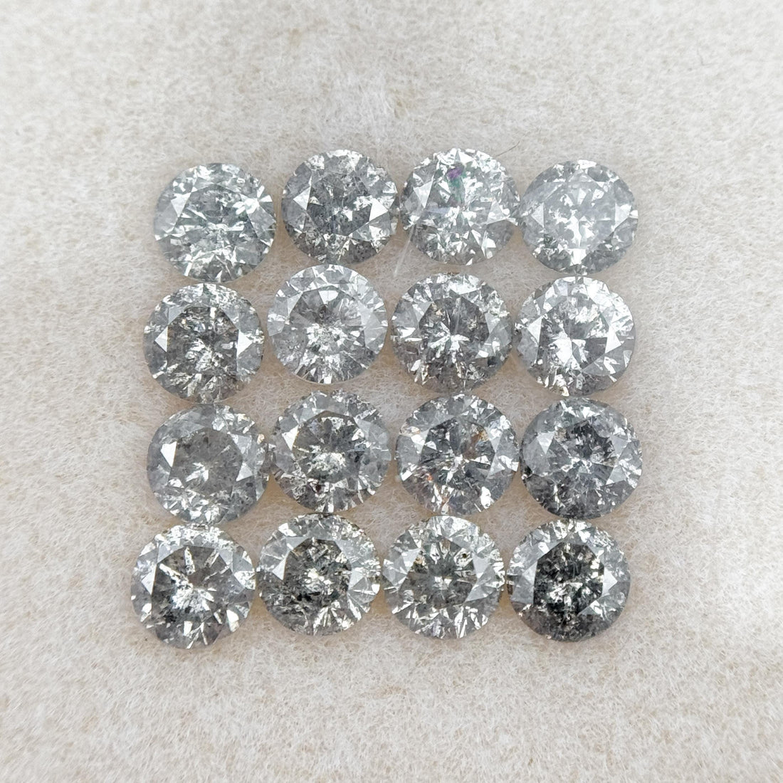 3.5 MM Round Brilliant Cut Grey Natural Minimalist Diamond