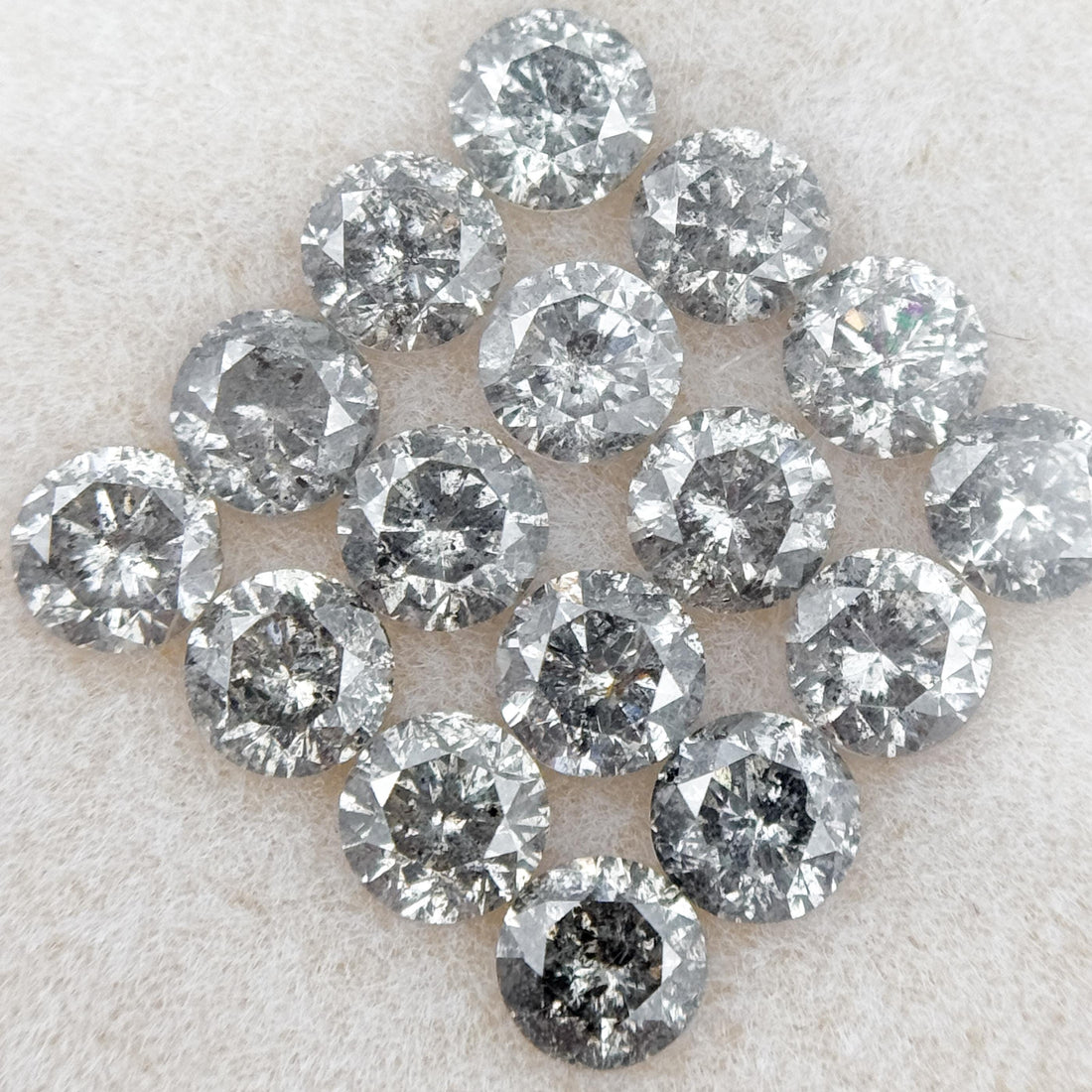 3.5 MM Round Brilliant Cut Grey Natural Minimalist Diamond
