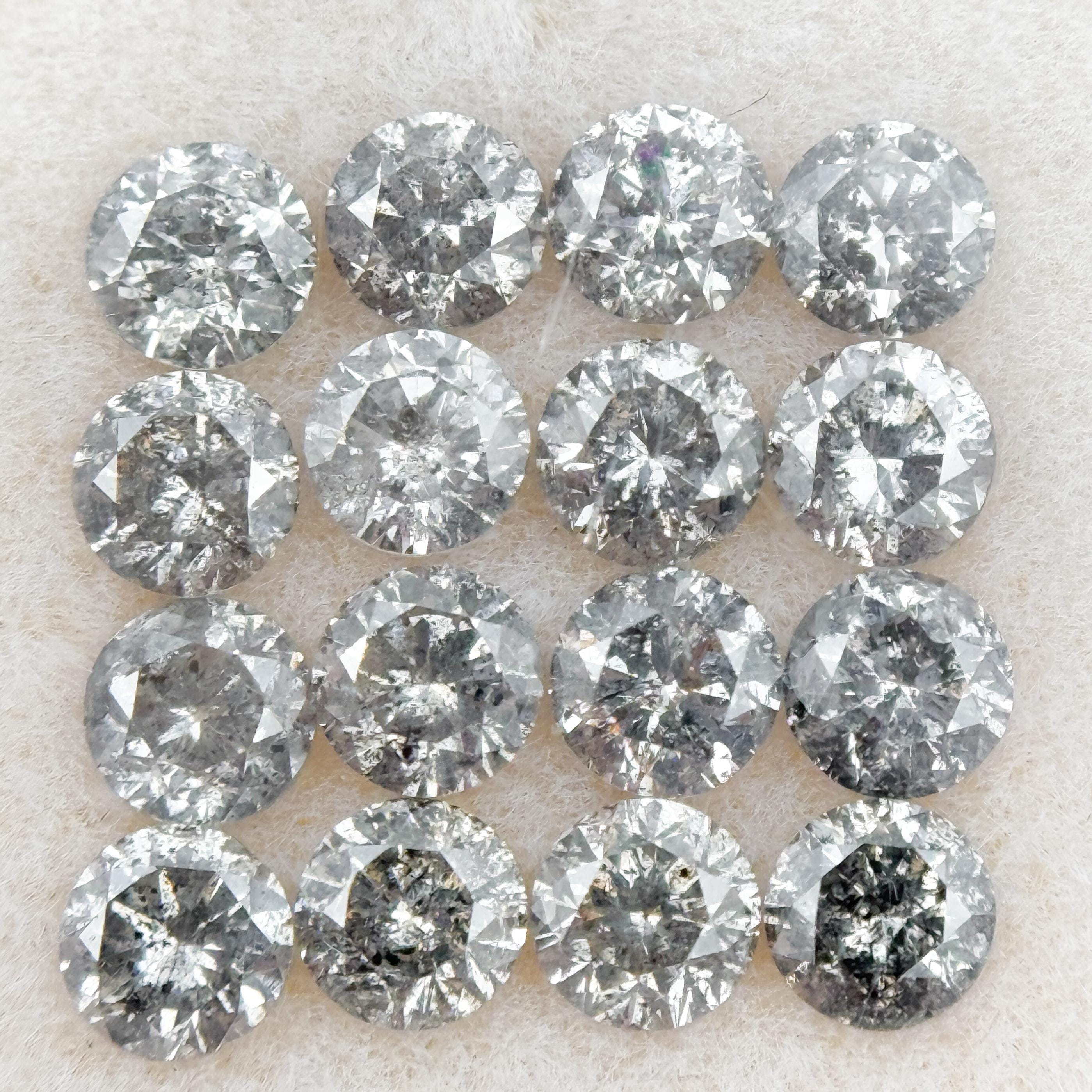 3.5 MM Round Brilliant Cut Grey Natural Minimalist Diamond