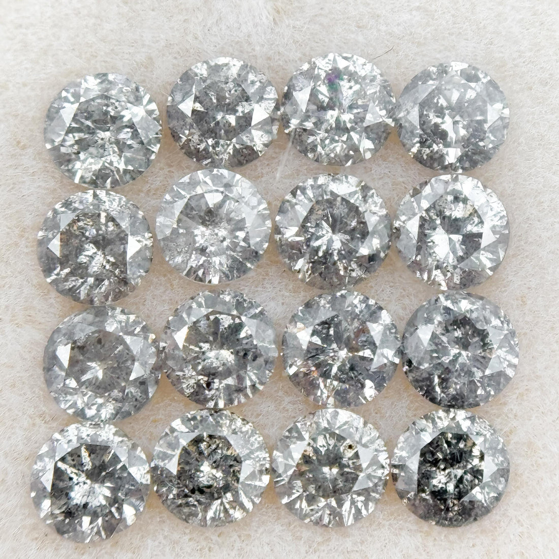 3.5 MM Round Brilliant Cut Grey Natural Minimalist Diamond
