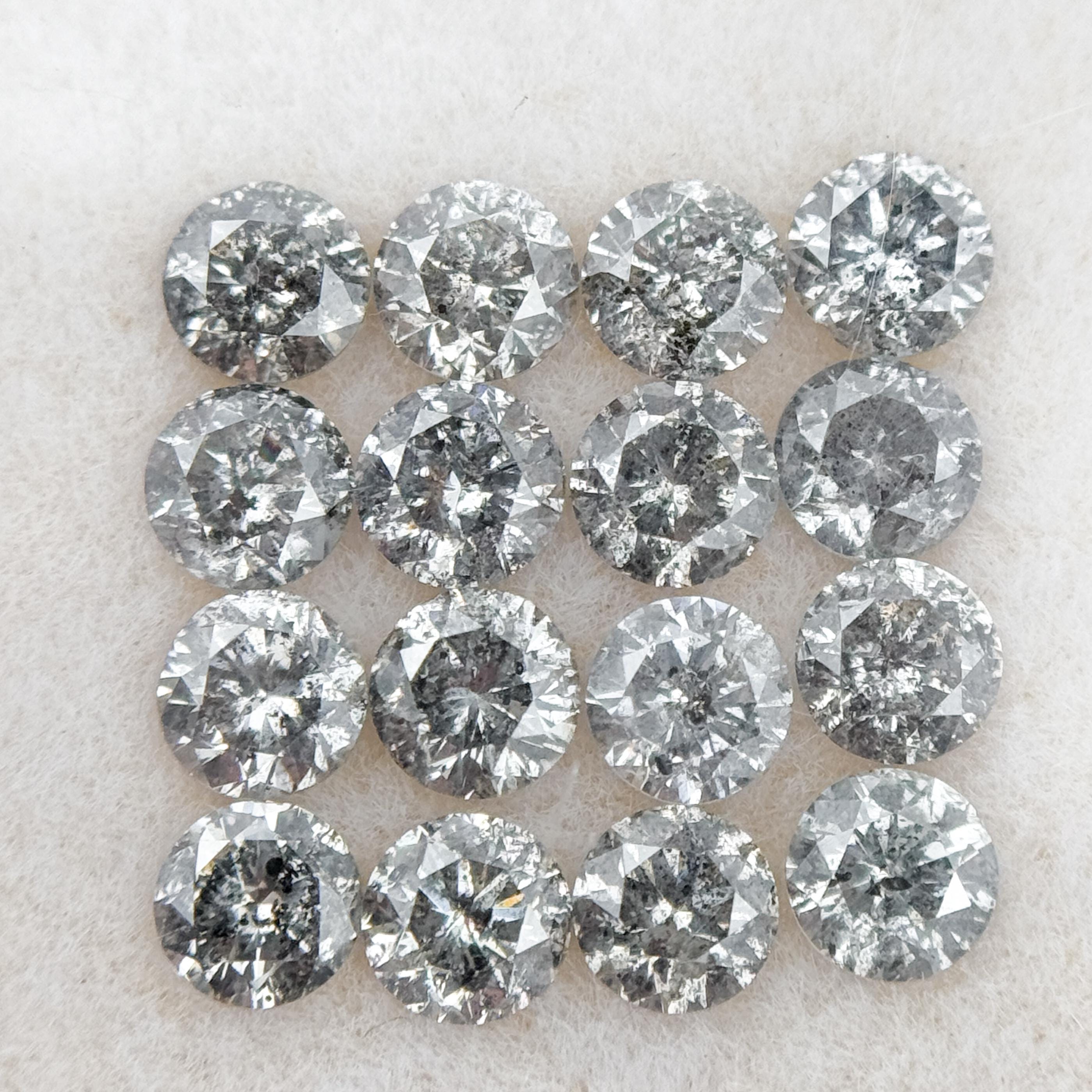 3.5 MM Round Brilliant Cut Grey Natural Minimalist Diamond