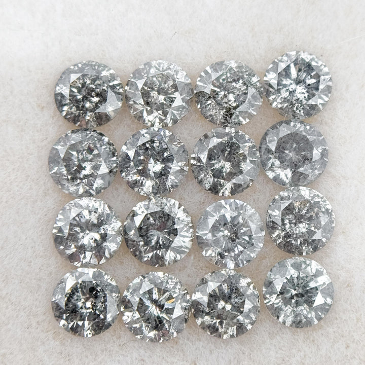 3.5 MM Round Brilliant Cut Grey Natural Minimalist Diamond