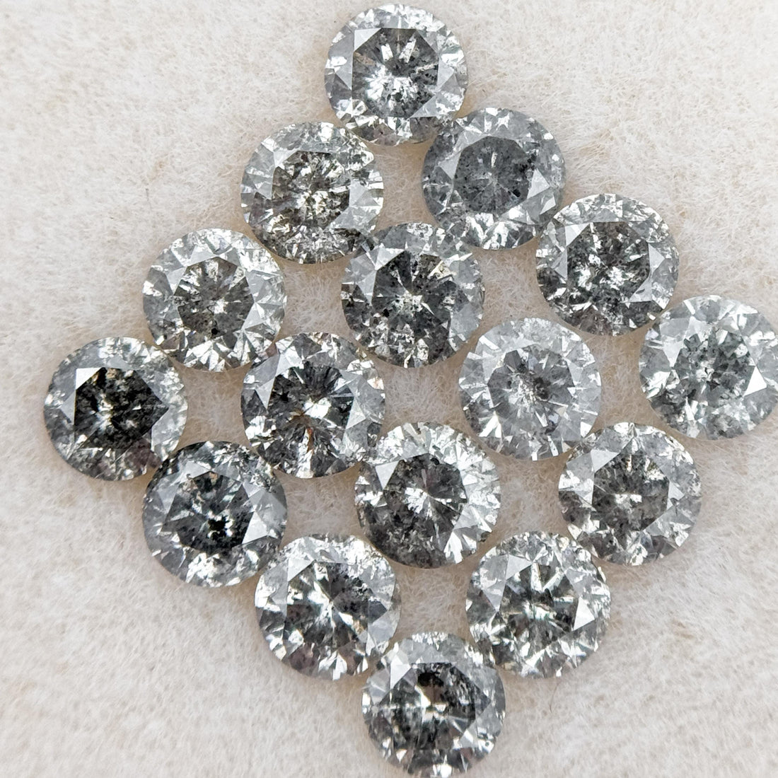 3.5 MM Round Brilliant Cut Grey Natural Minimalist Diamond