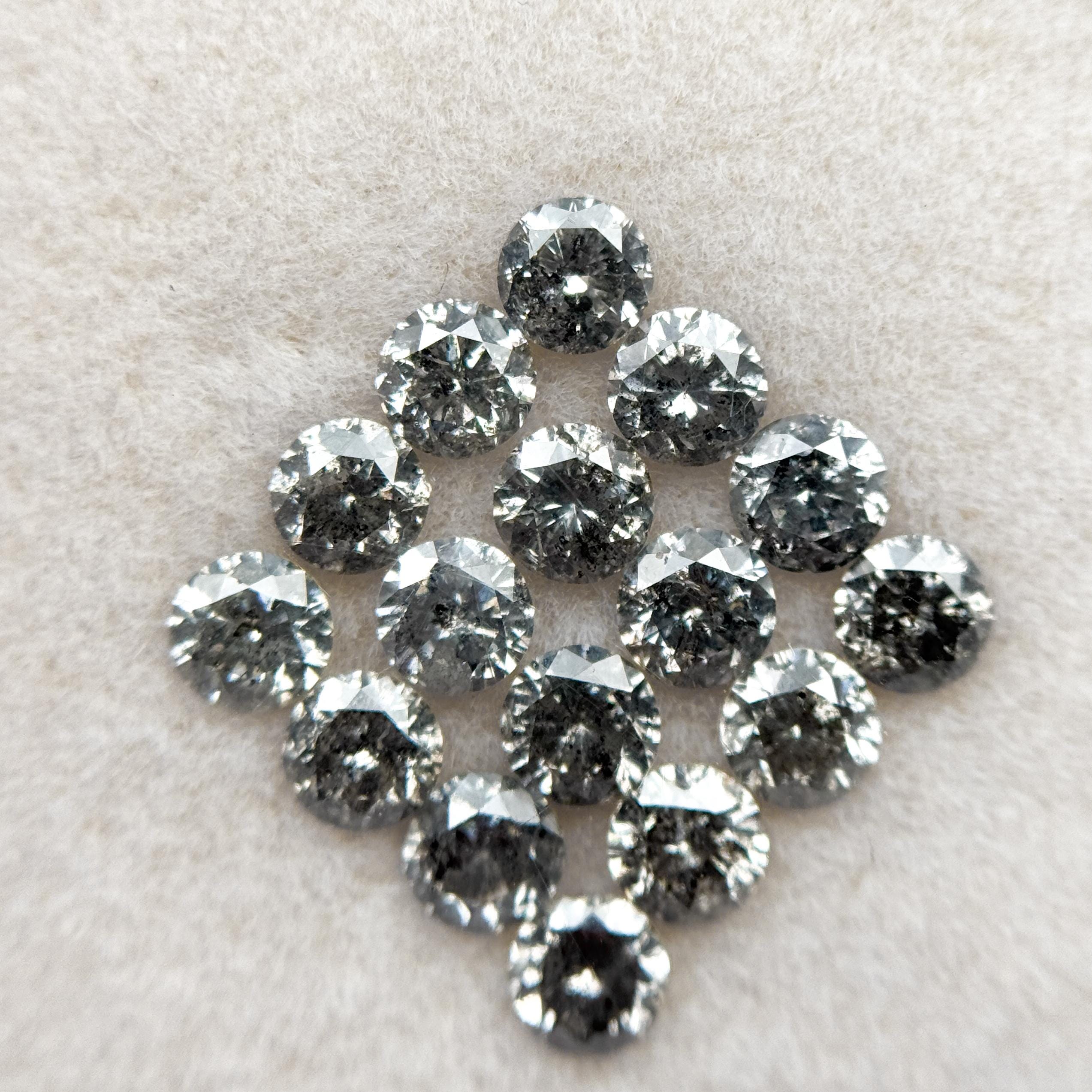 4 MM Round Brilliant Cut Fancy Grey Natural Salt and Pepper Diamond