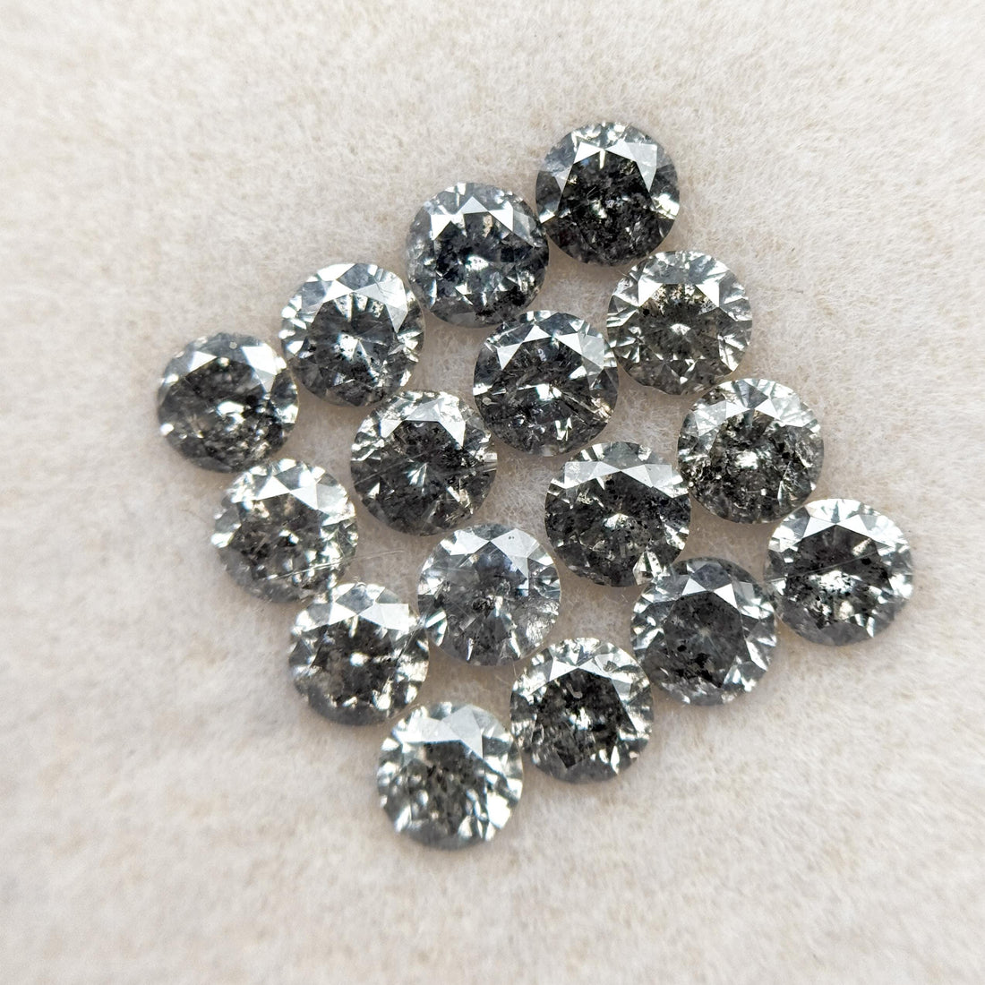 4 MM Round Brilliant Cut Fancy Grey Natural Salt and Pepper Diamond