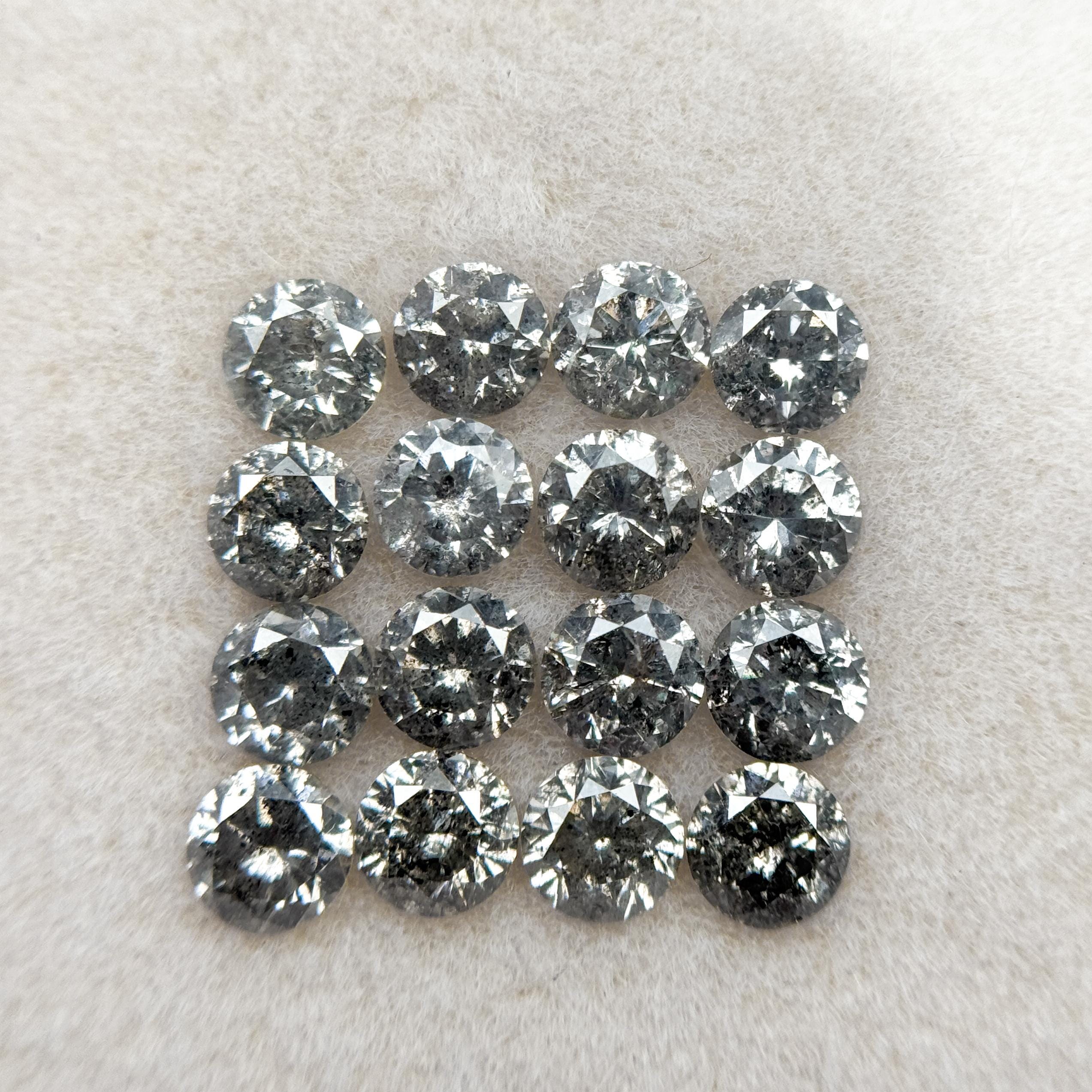 4 MM Round Brilliant Cut Fancy Grey Natural Salt and Pepper Diamond