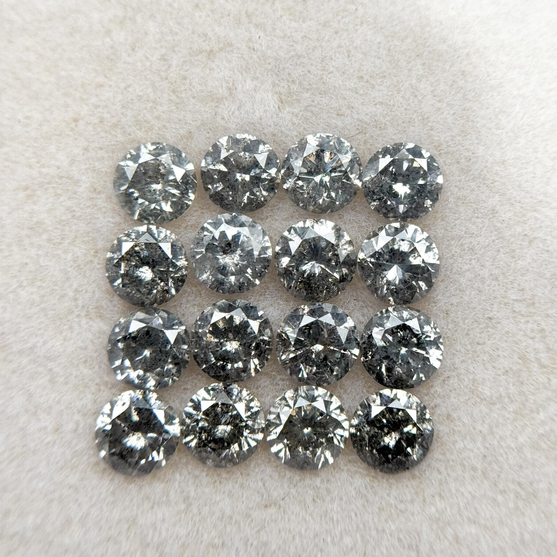 4 MM Round Brilliant Cut Fancy Grey Natural Salt and Pepper Diamond