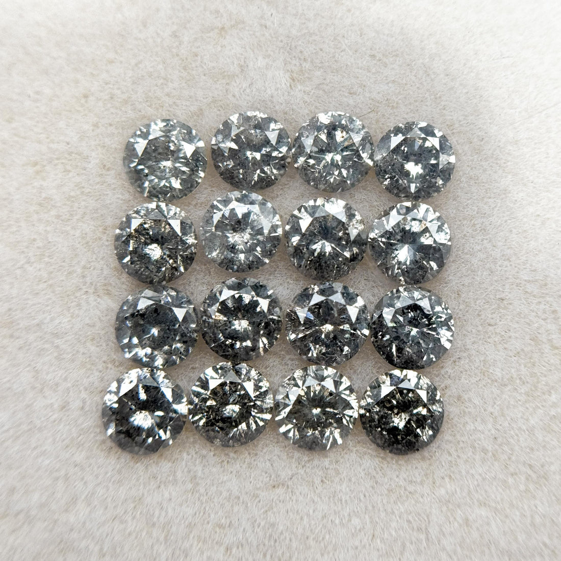4 MM Round Brilliant Cut Fancy Grey Natural Salt and Pepper Diamond