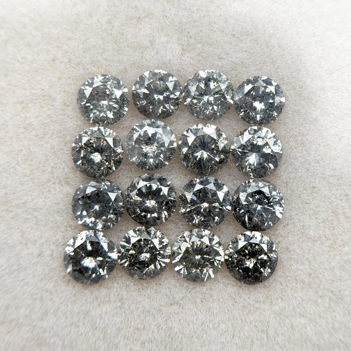 4 MM Round Brilliant Cut Fancy Grey Natural Salt and Pepper Diamond