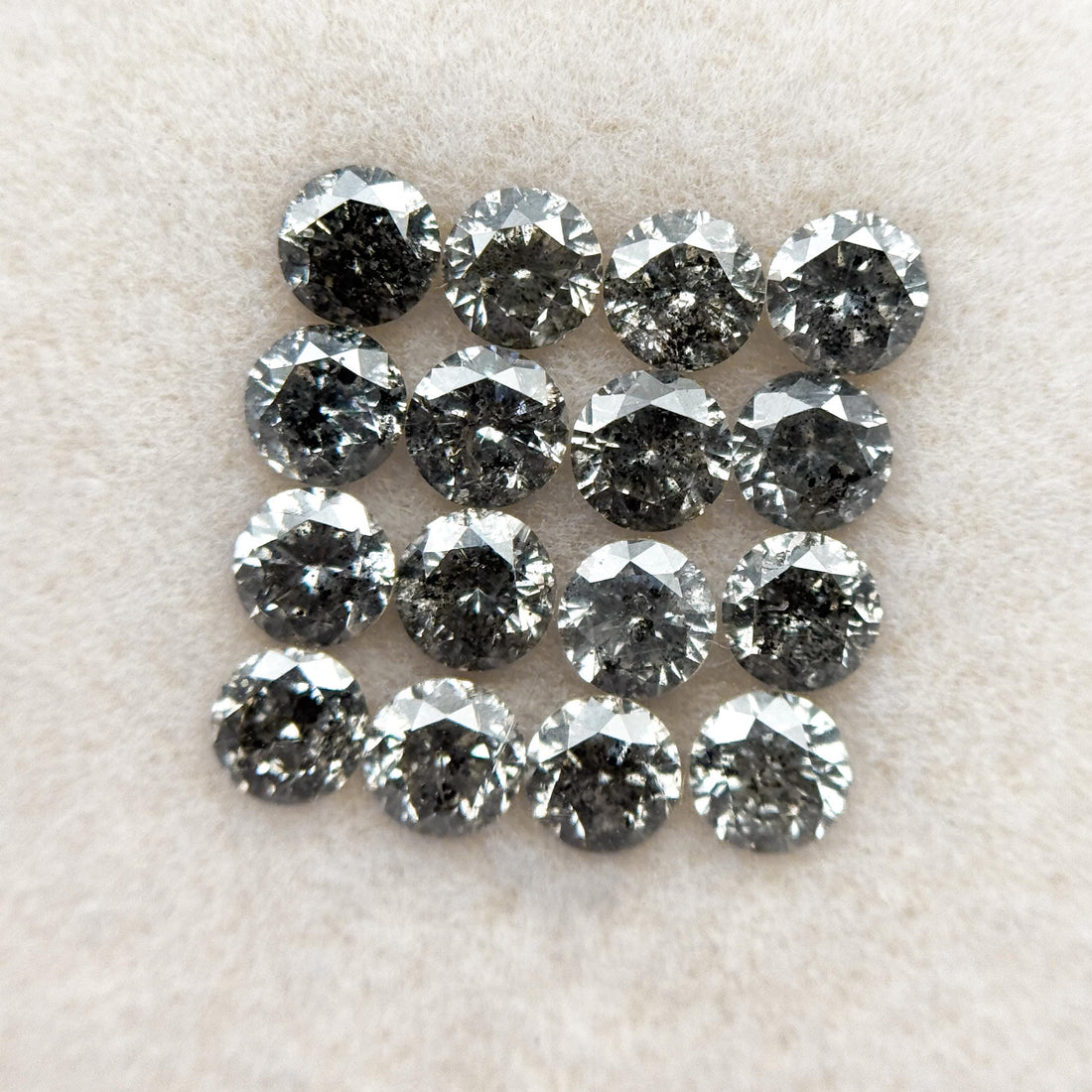 4 MM Round Brilliant Cut Fancy Grey Natural Salt and Pepper Diamond