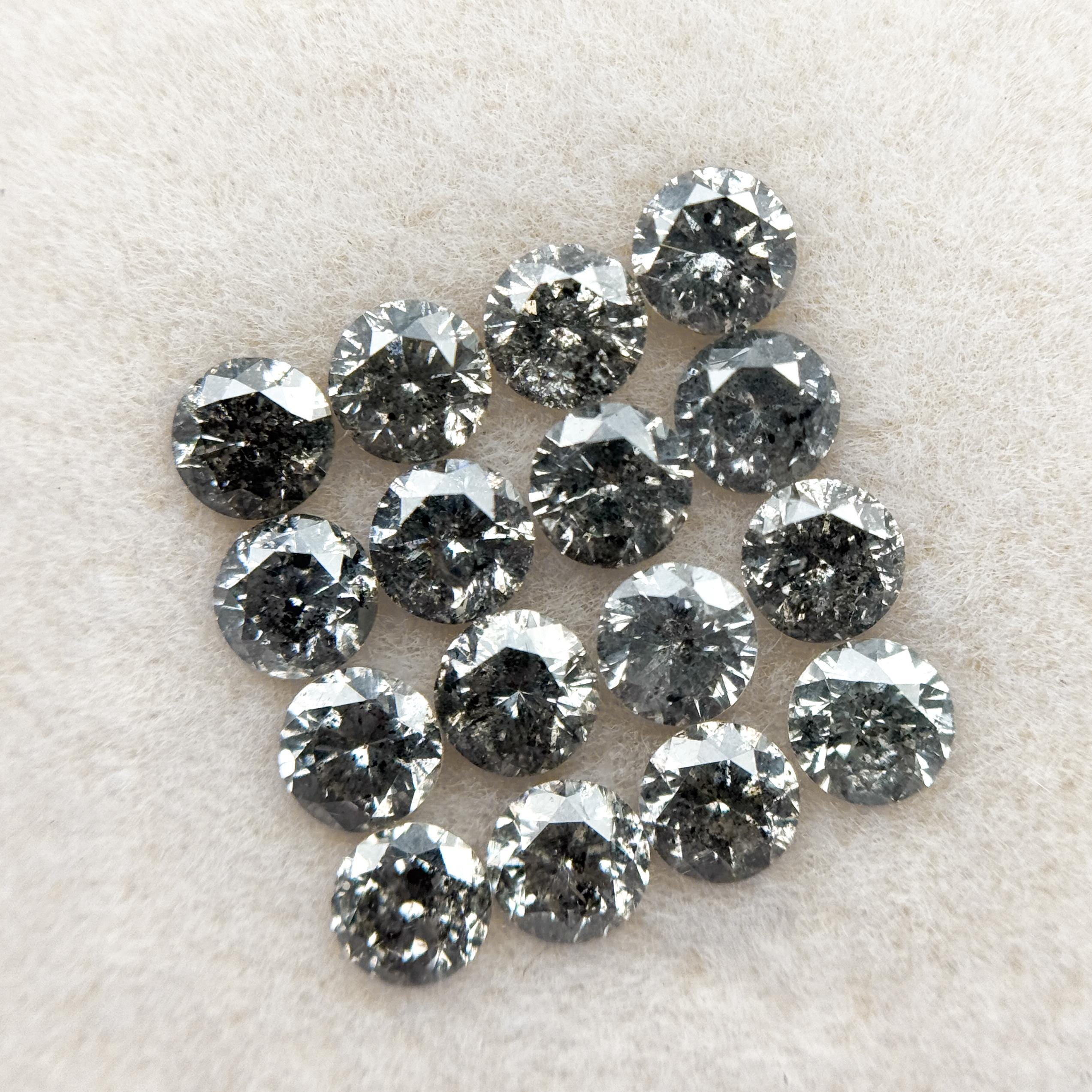 4 MM Round Brilliant Cut Fancy Grey Natural Salt and Pepper Diamond