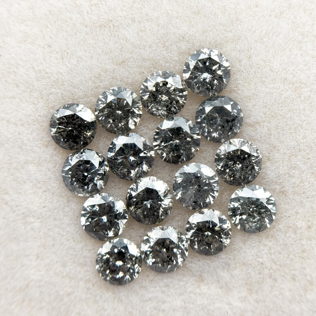 4 MM Round Brilliant Cut Fancy Grey Natural Salt and Pepper Diamond