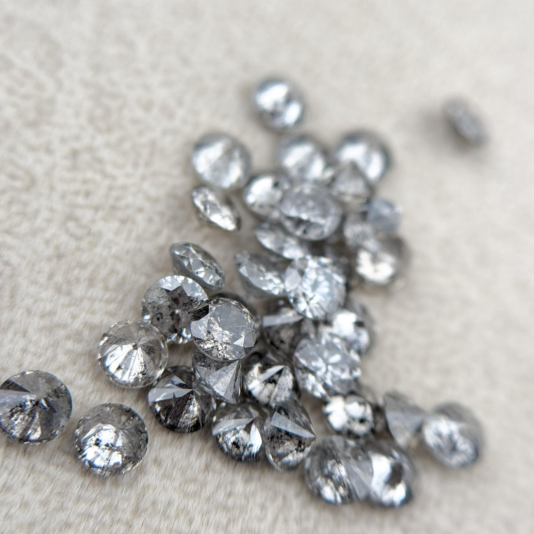 2.2 MM Round Brilliant Cut Grey Natural Fancy Diamond