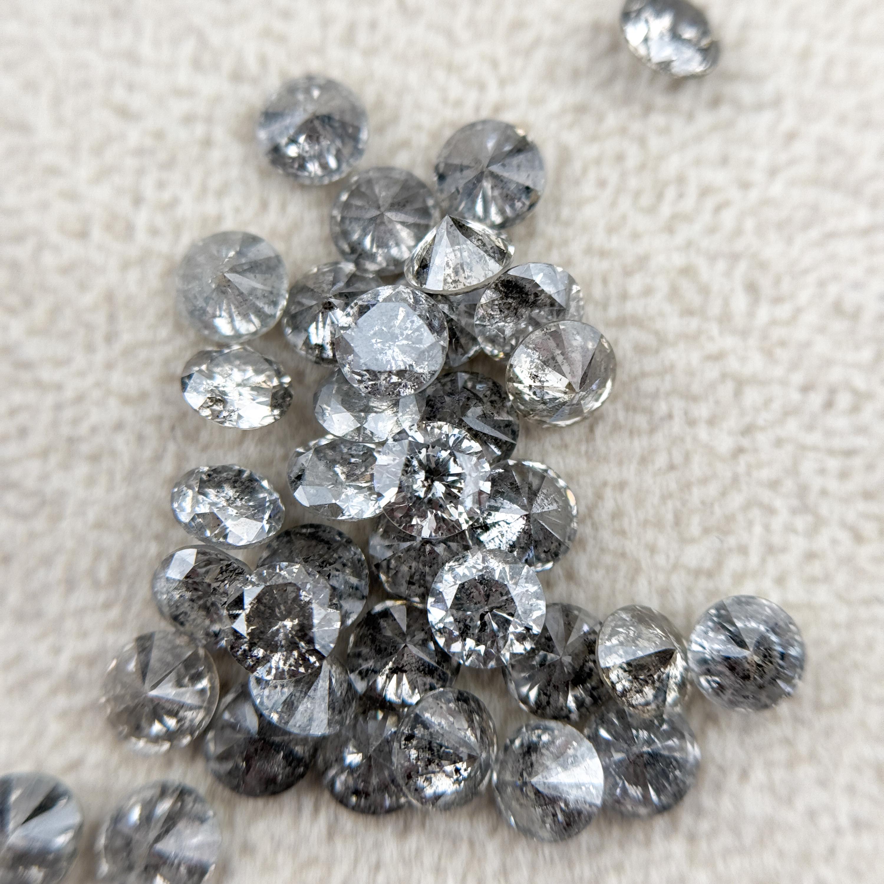 2.2 MM Round Brilliant Cut Grey Natural Fancy Diamond