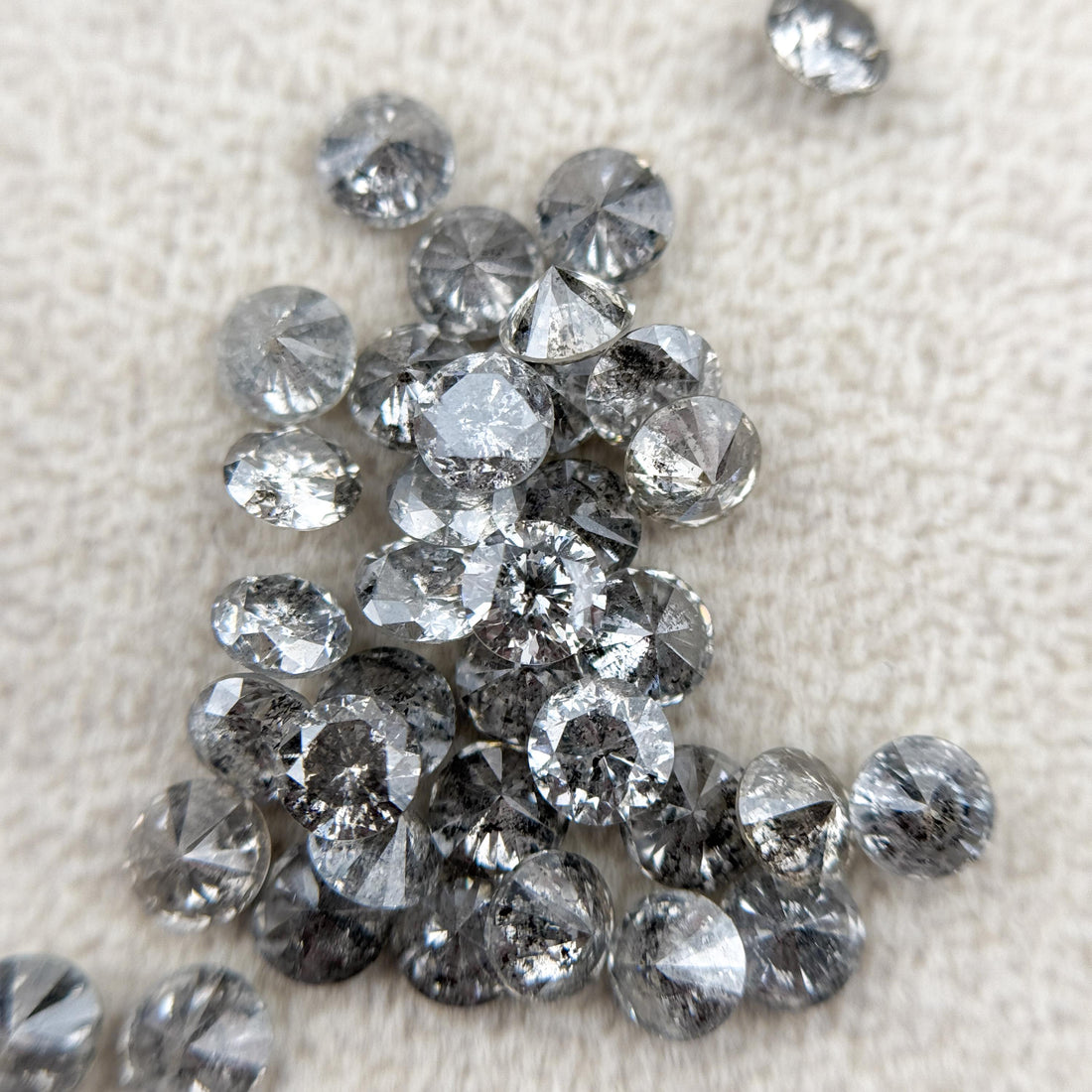 2.2 MM Round Brilliant Cut Grey Natural Fancy Diamond