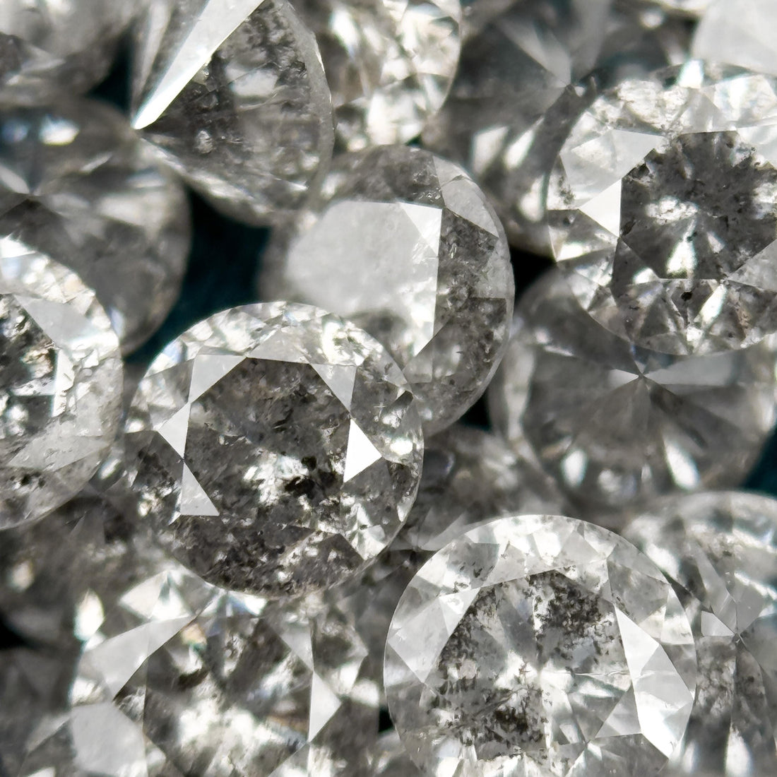 1.4 MM Round Brilliant Cut Grey Natural Salt and Pepper Diamond