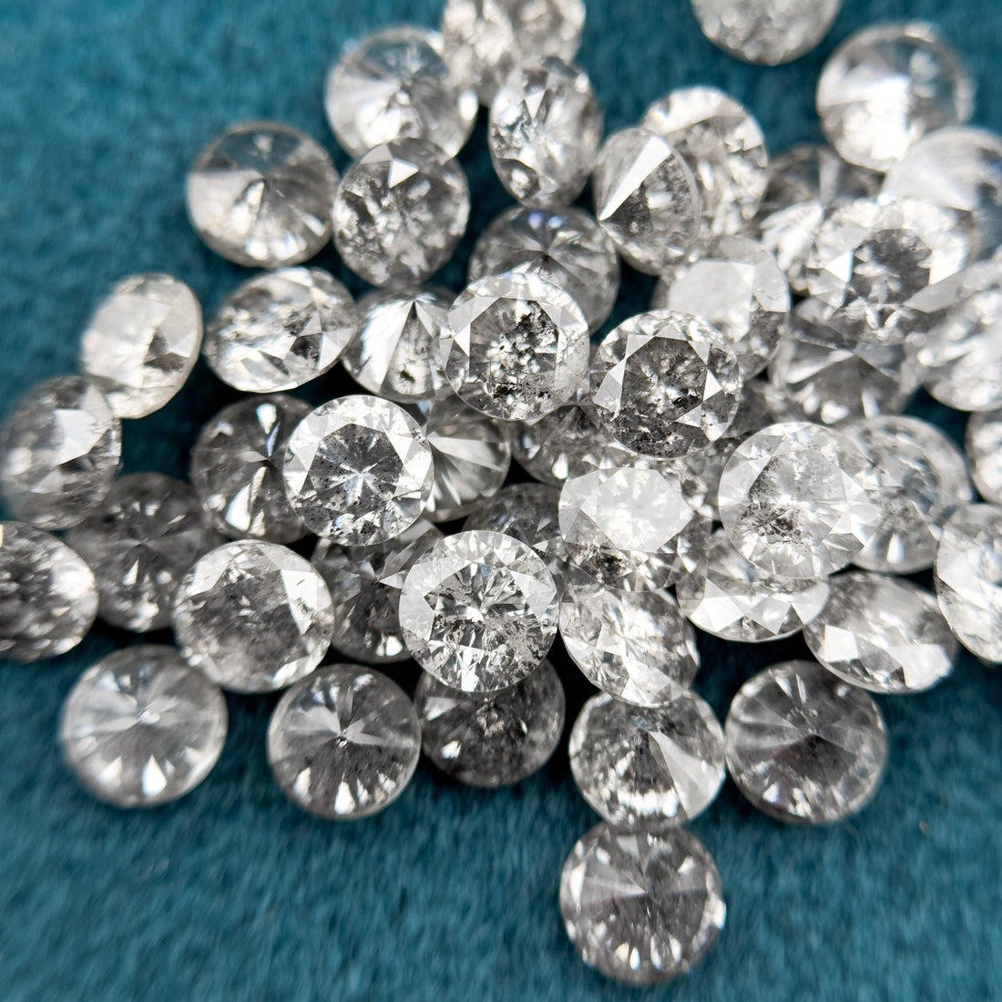 1.4 MM Round Brilliant Cut Grey Natural Salt and Pepper Diamond