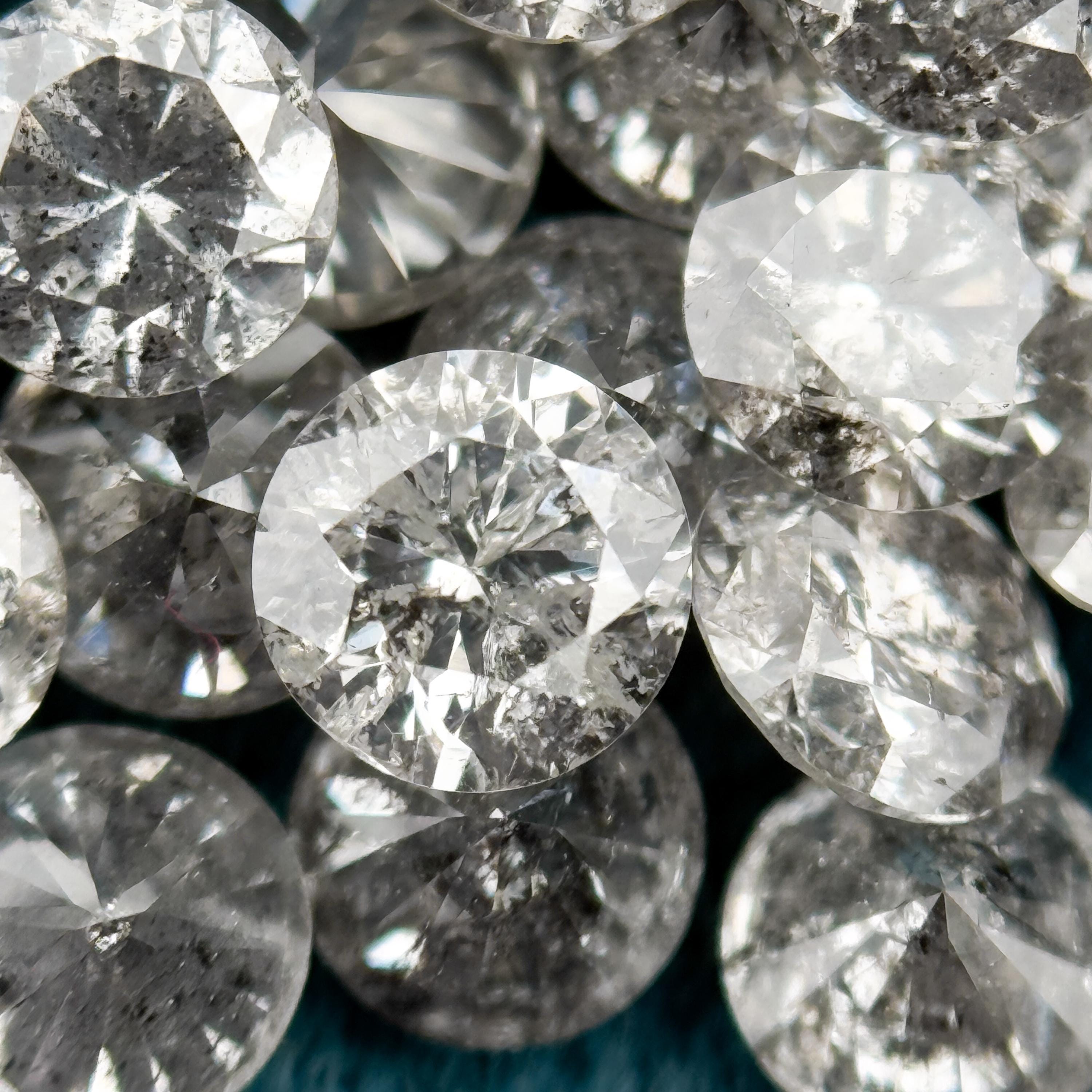 1.4 MM Round Brilliant Cut Grey Natural Salt and Pepper Diamond