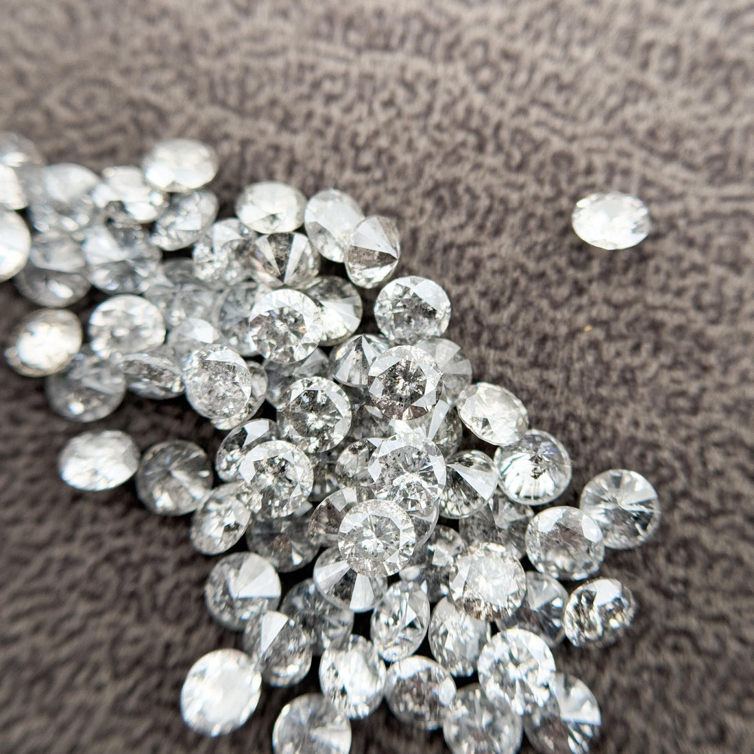 2.5 MM Round Brilliant Cut Grey Natural Salt and Pepper Diamond