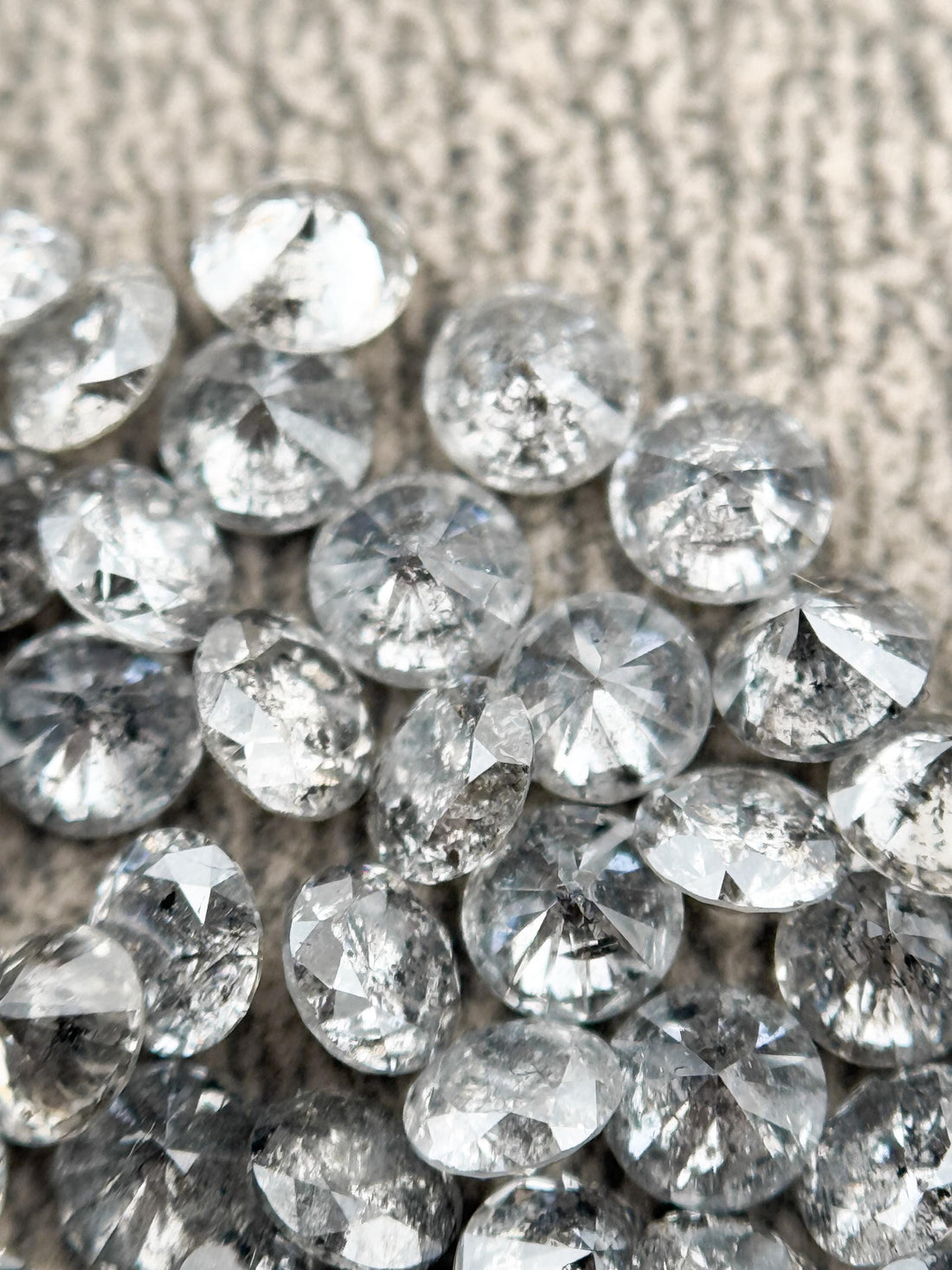1.6 MM Round Brilliant Cut Grey Natural Minimalist Diamond