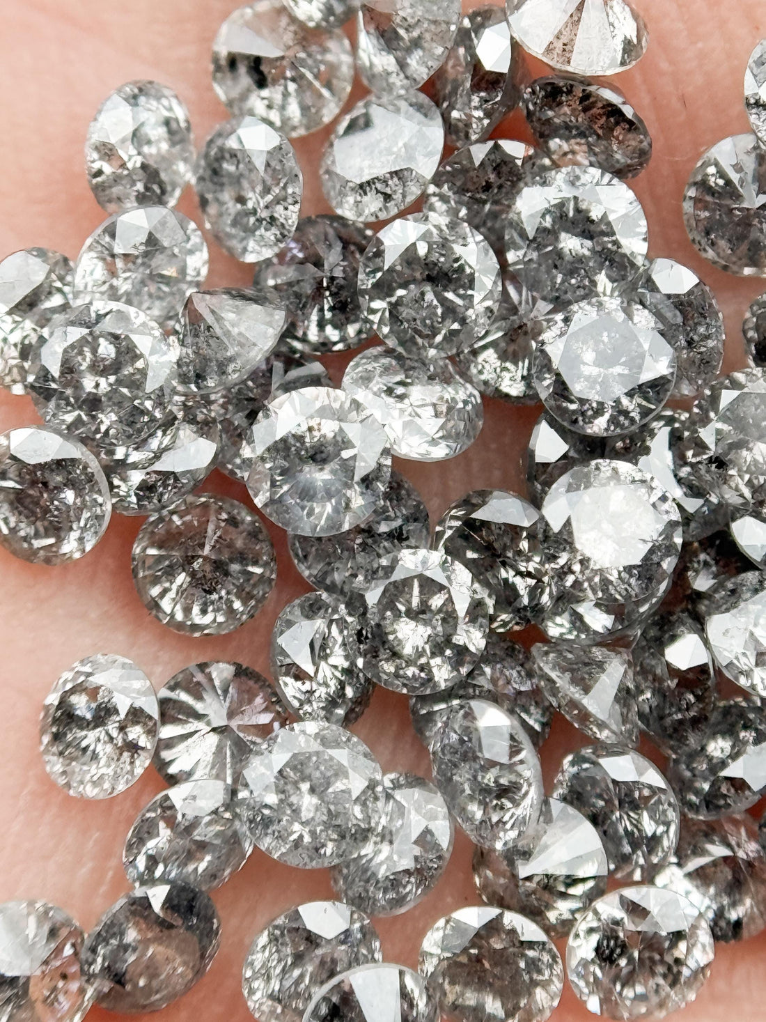 1.6 MM Round Brilliant Cut Grey Natural Minimalist Diamond
