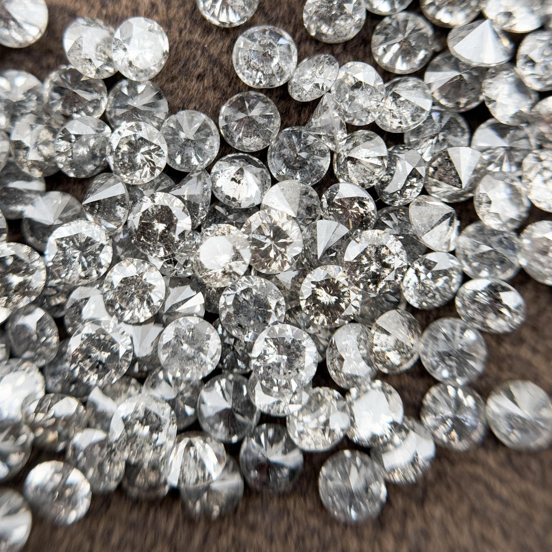 1.3 MM Round Brilliant Cut Grey Natural Diamond Loose