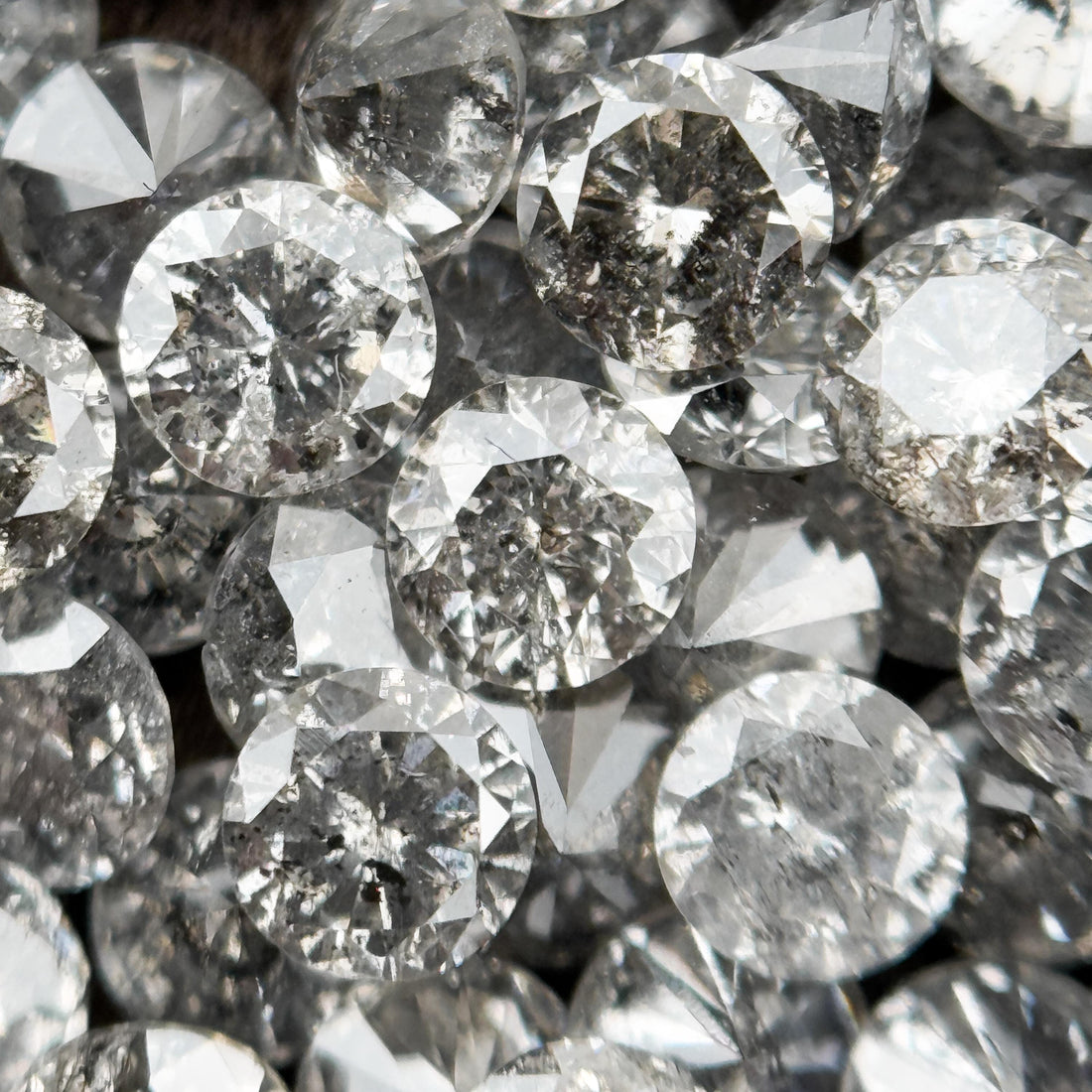 1.3 MM Round Brilliant Cut Grey Natural Diamond Loose