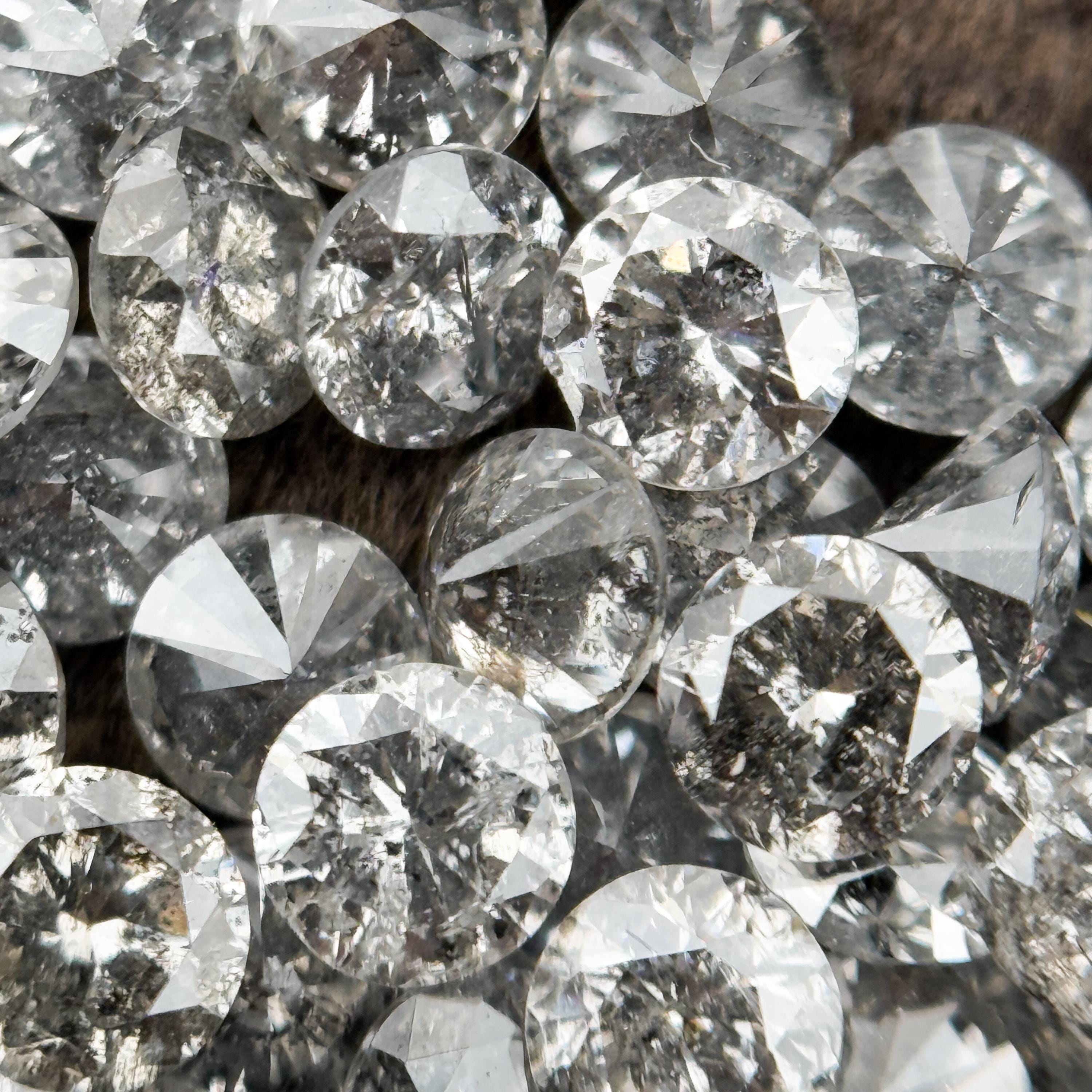 1.3 MM Round Brilliant Cut Grey Natural Diamond Loose