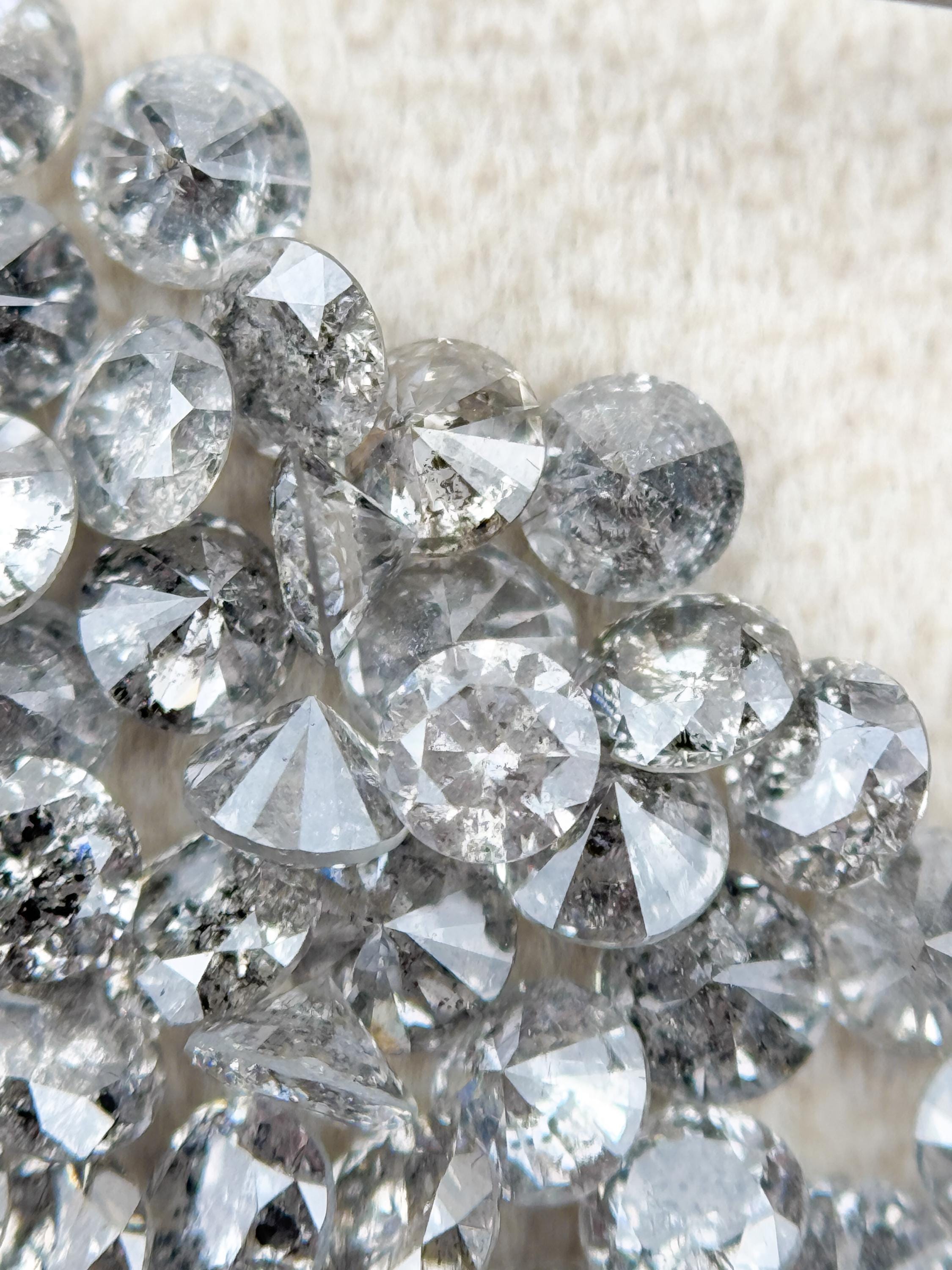 1.8 MM Round Brilliant Cut Grey Natural Minimalist Salt and Pepper Diamond