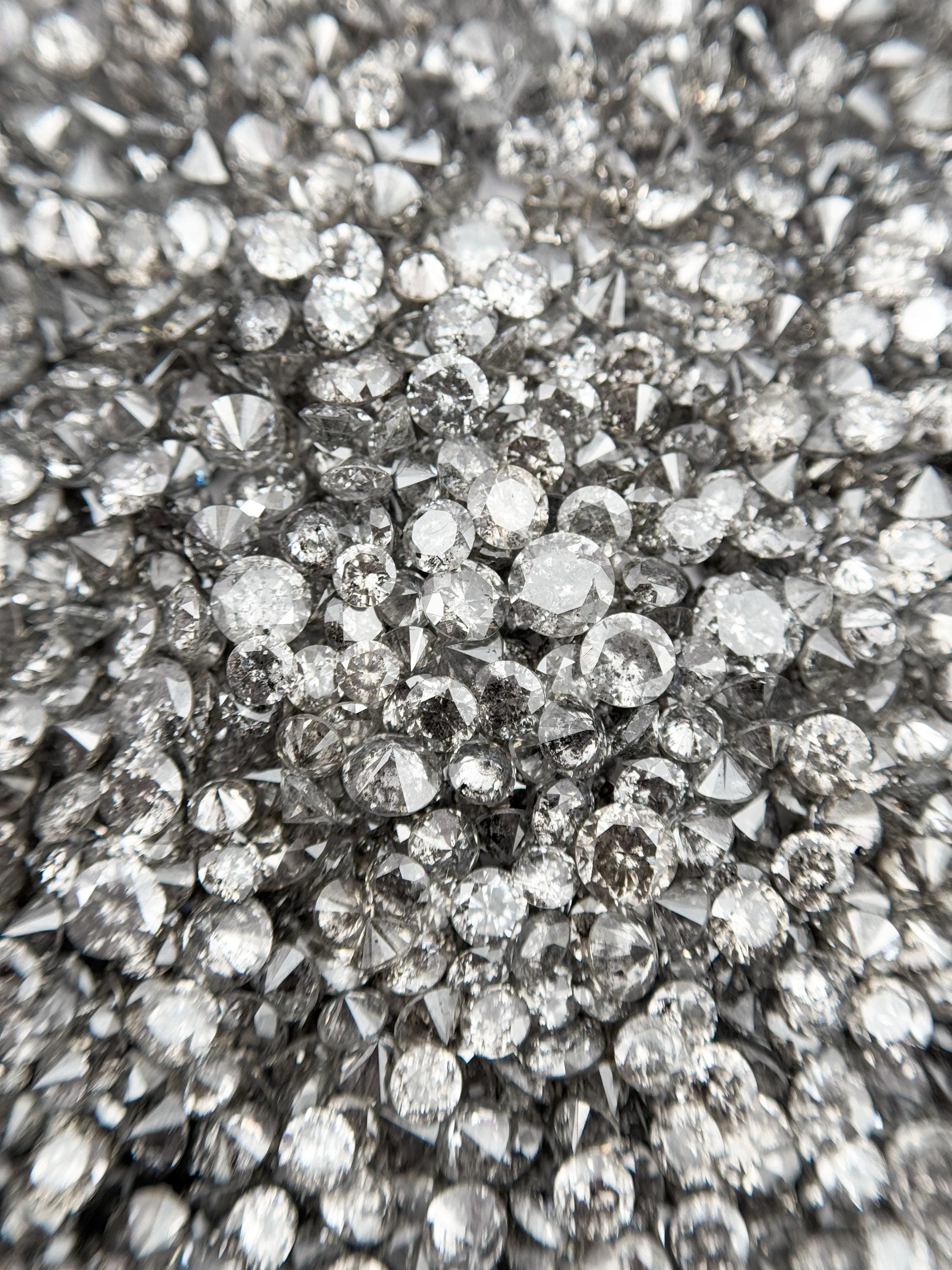 1.9 MM Round Brilliant Cut Grey Natural Salt and Pepper Diamond