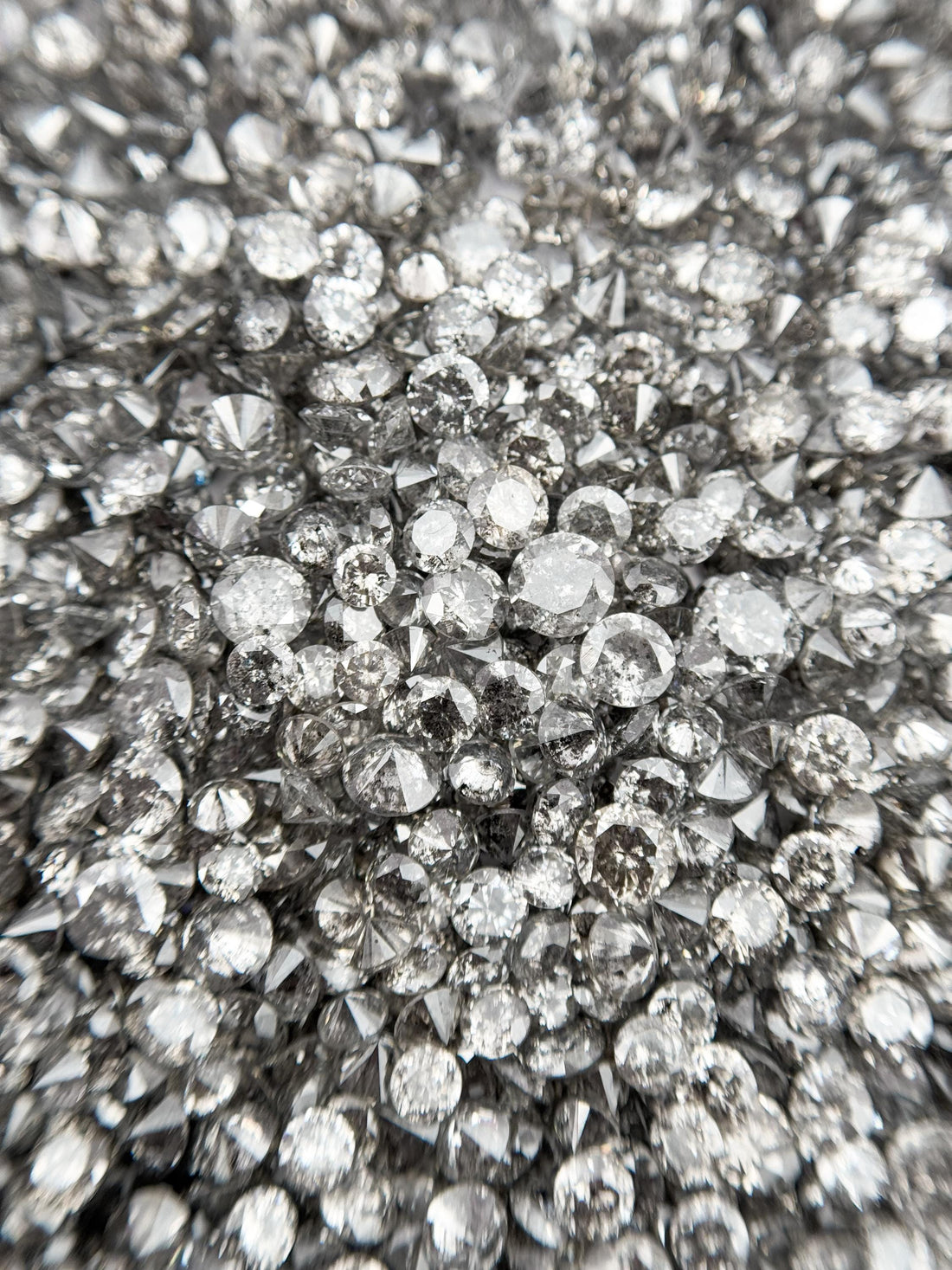 1.9 MM Round Brilliant Cut Grey Natural Salt and Pepper Diamond