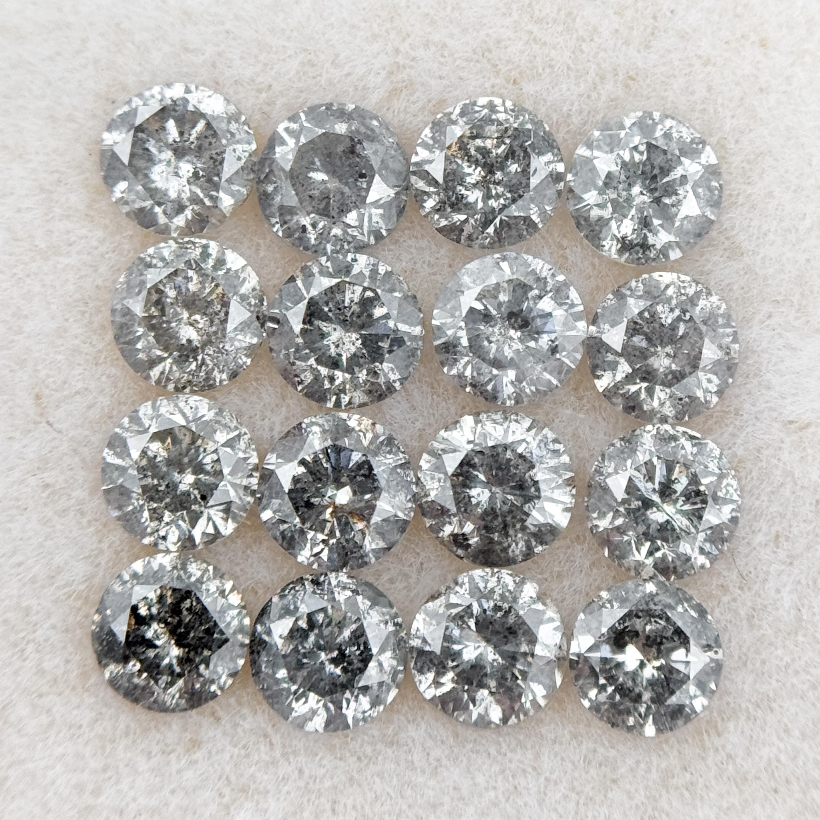 3.5 MM Round Brilliant Cut Grey Natural Minimalist Diamond