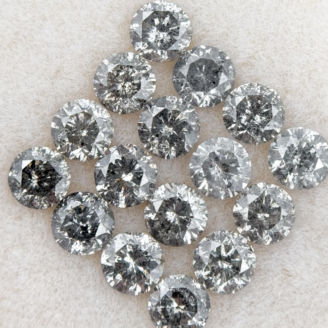 3.5 MM Round Brilliant Cut Grey Natural Minimalist Diamond