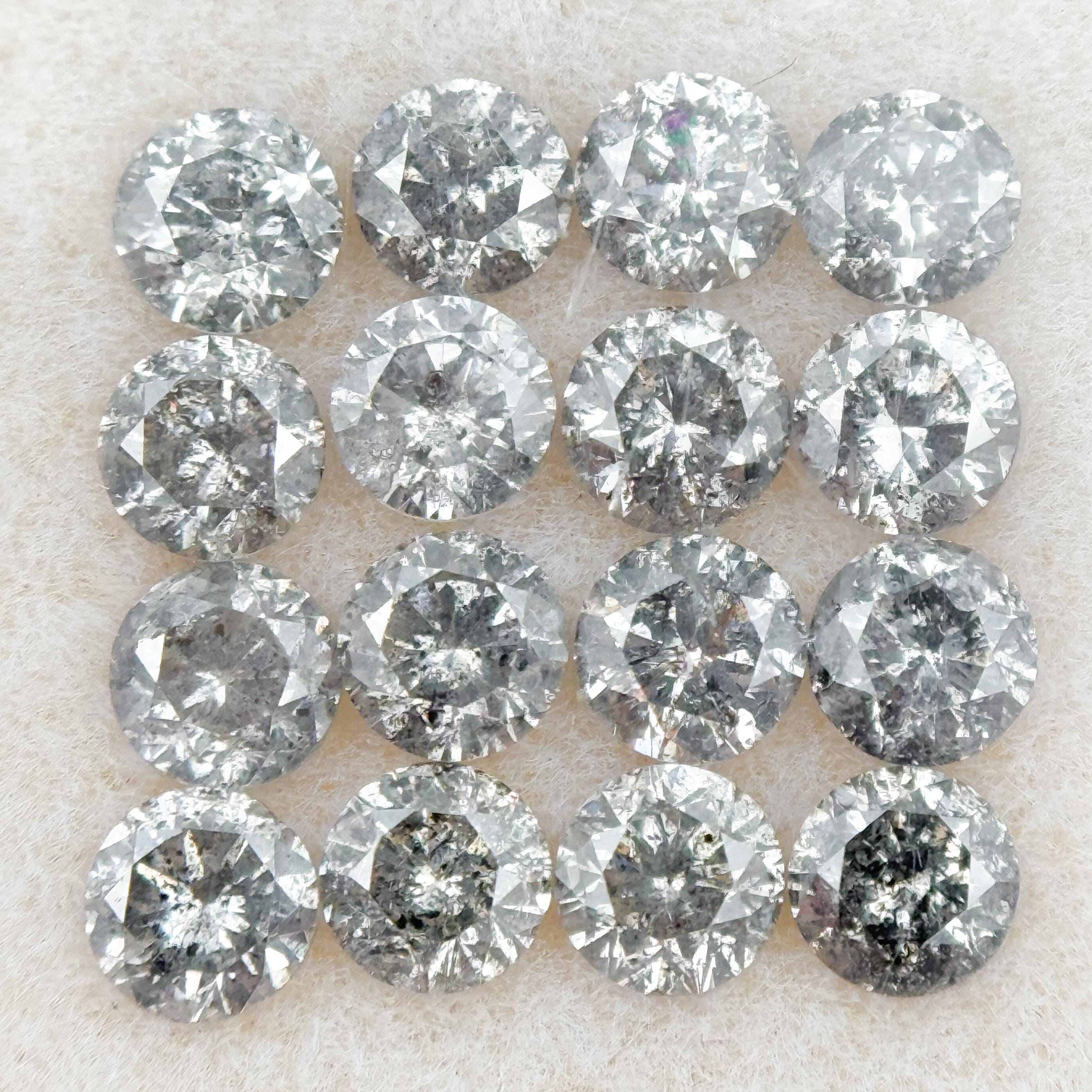 3.5 MM Round Brilliant Cut Grey Natural Minimalist Diamond